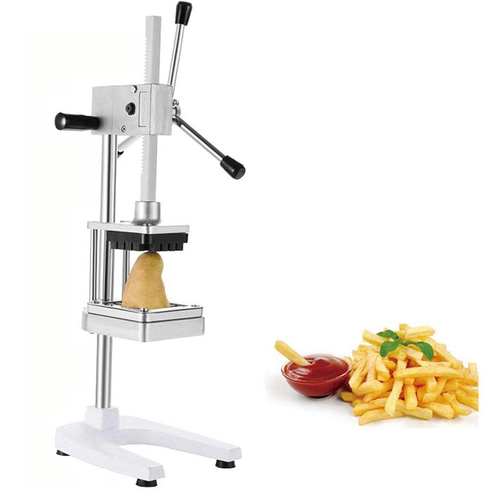 Stainless Steel French Fry Cutter - Heavy Duty Potato Chipper & Vegetable Slicer for Perfect Homemade Fries, Cucumbers - Kitchen Gadget for Restaurants & Home Cooking