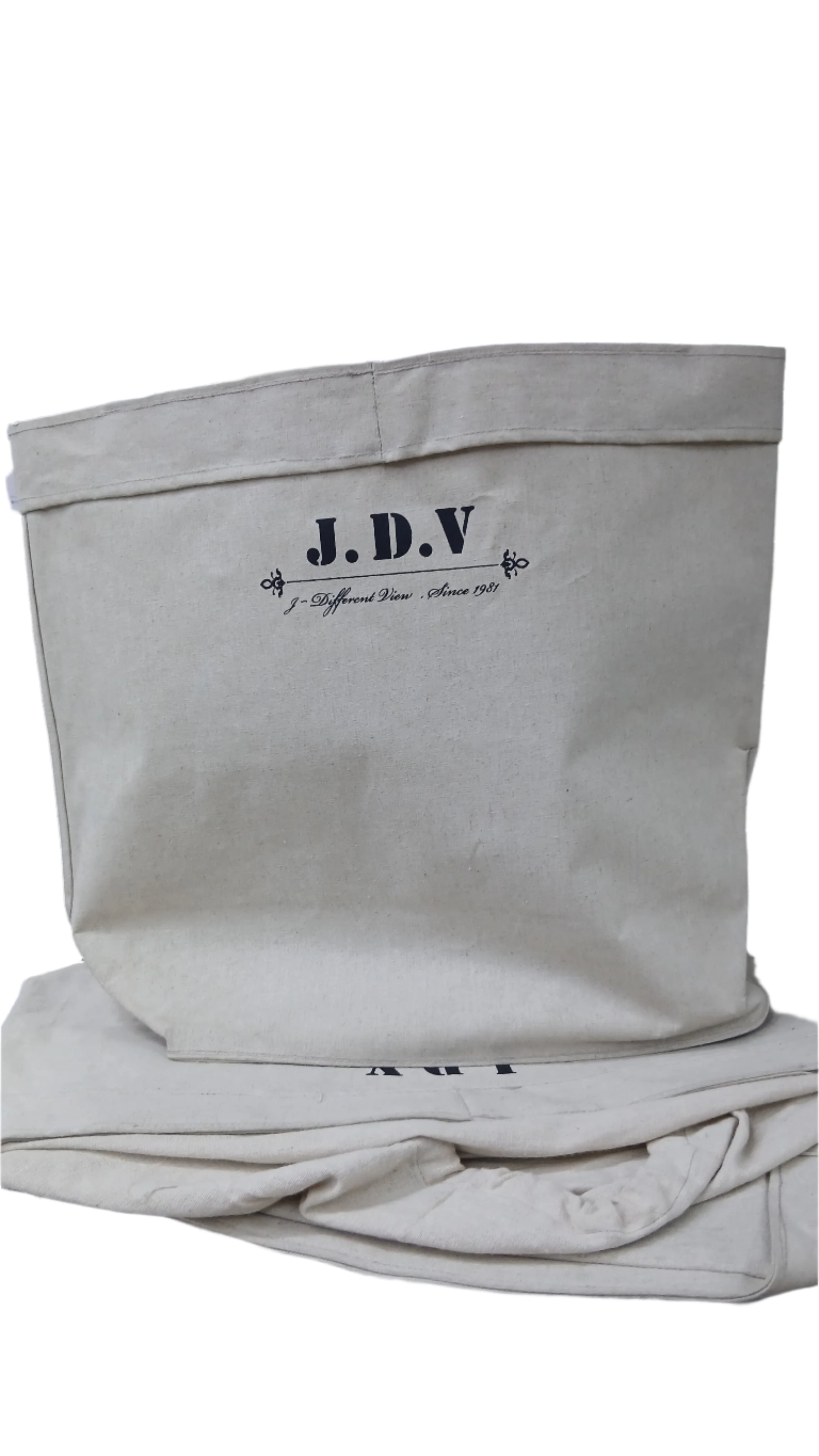 J.D.V Canvas Foldable Storage Bin - Collapsible Fabric Organizer Box for Home, Closet, Office & Nursery - Space Saving Storage Solution for Toys, Books, Clothes & More