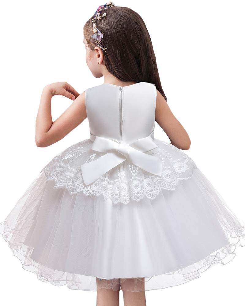 AGQT Flower Girls Formal Dress for Princess Birthday Tea Party - Elegant & Comfortable Size 2-6 Years - Perfect for Weddings, Pageants & Special Occasions