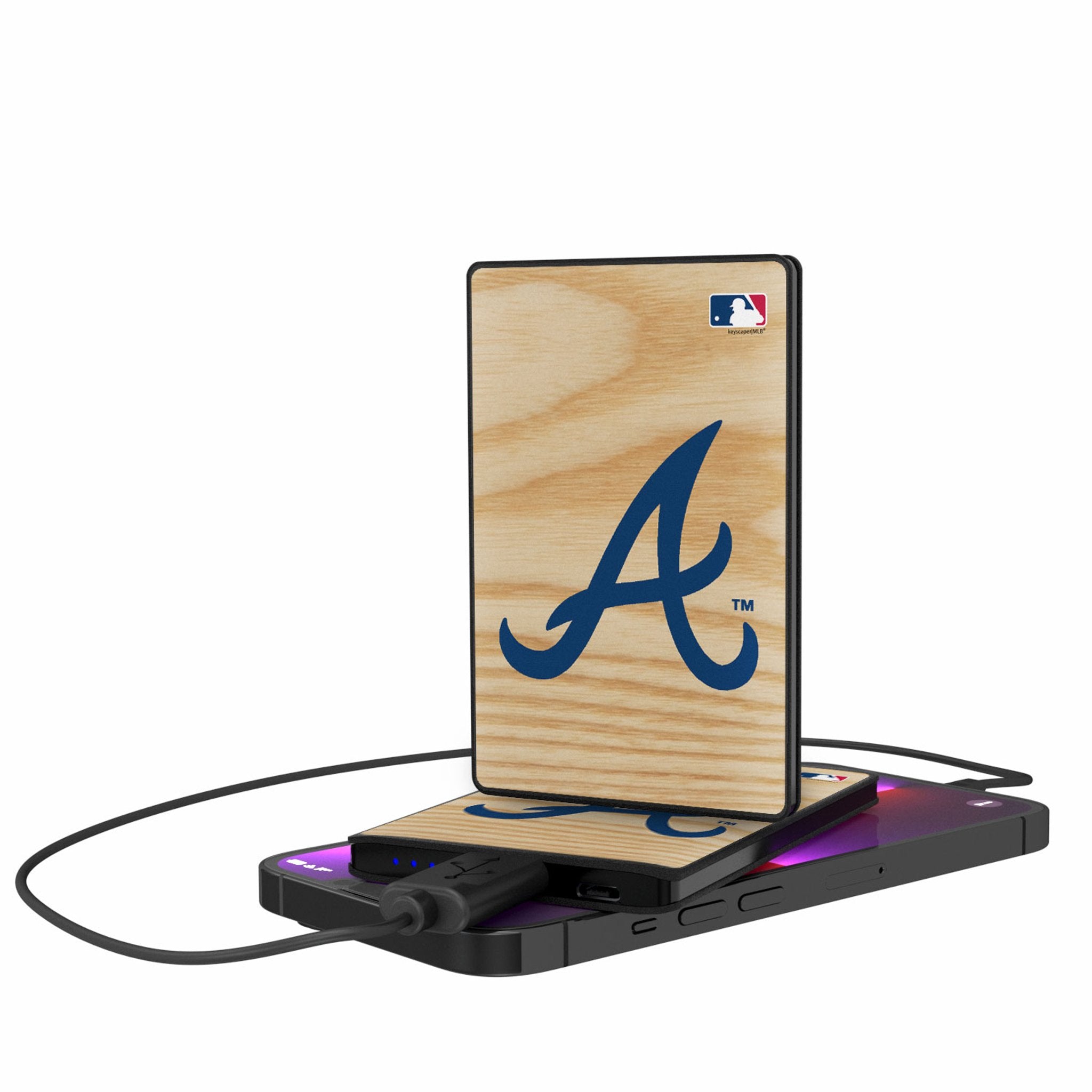 Atlanta Braves MLB Baseball Bat Design 2500mAh Portable Power Bank - Perfect for Baseball Fans, Travel & Emergency Charging