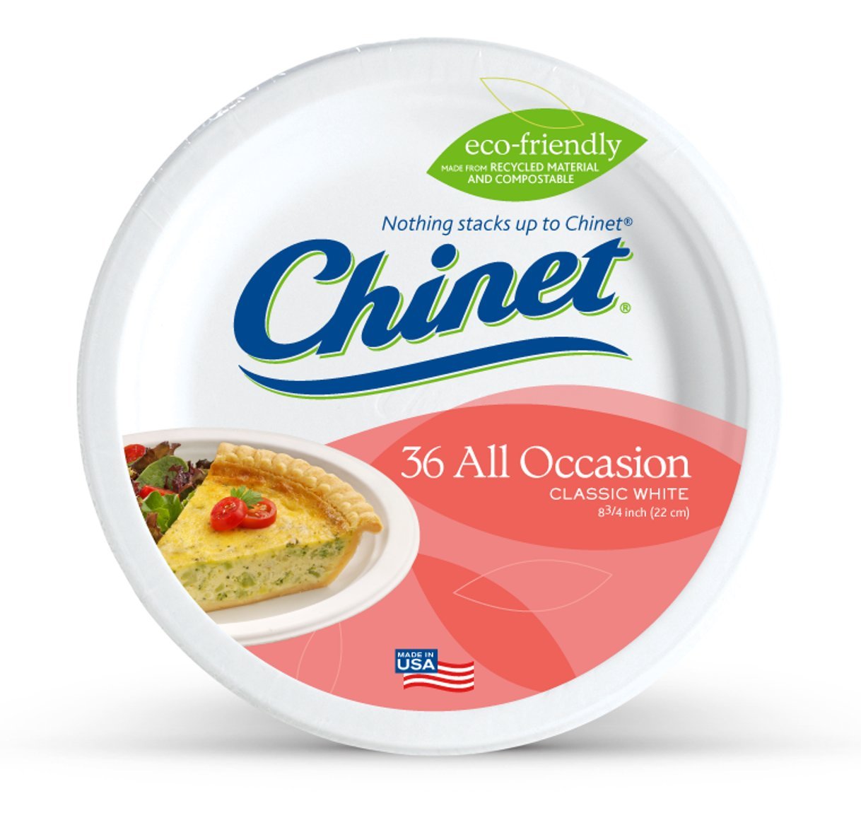Chinet Premium 8 3/4-Inch Paper Plates, 36 Count - Heavy Duty Disposable Plates for Parties, BBQs & Family Gatherings