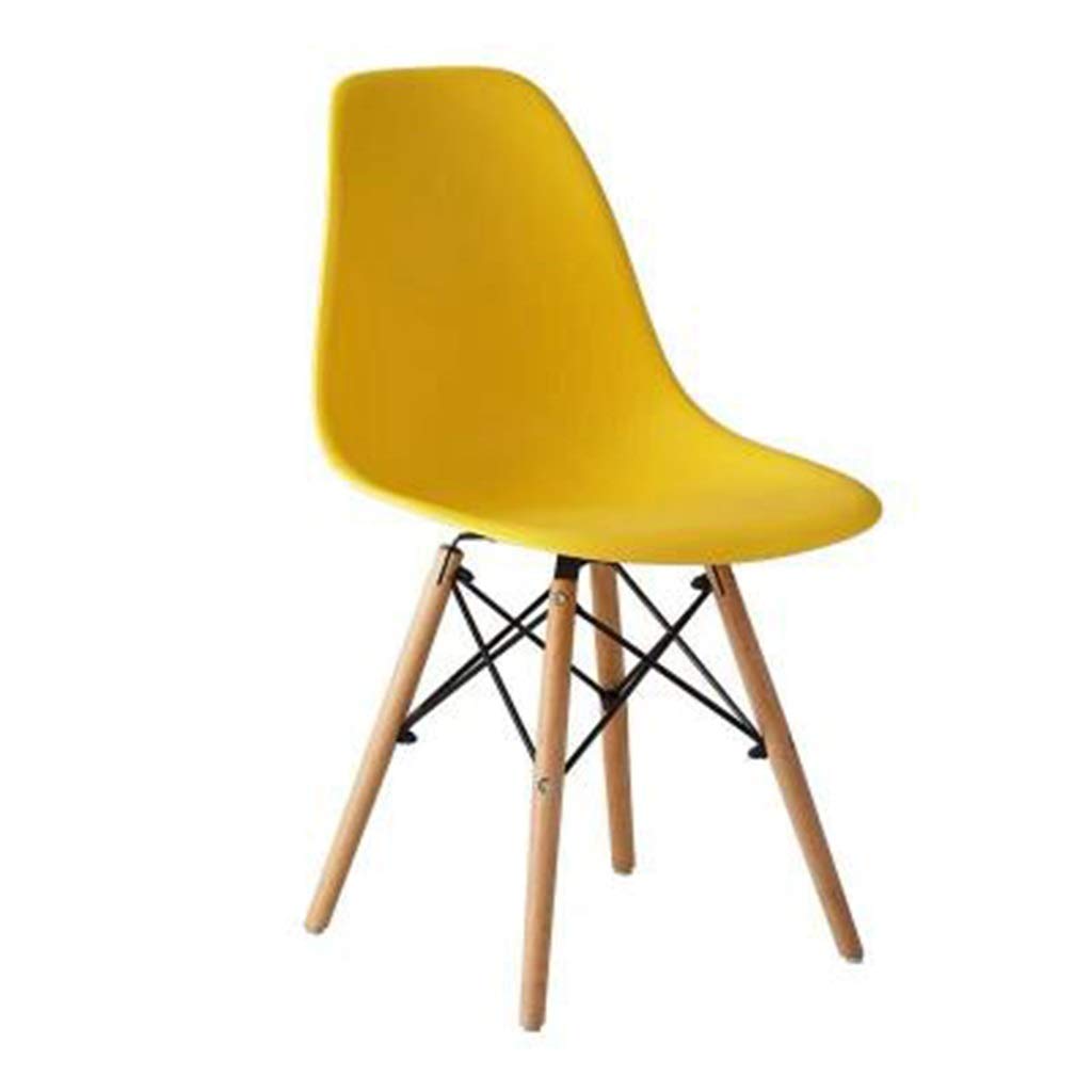 Modern Minimalist Plastic Dining Chair - Yellow Lounge & Study Chair for Home, Office & Conference Room - Durable & Comfortable Combination Chair for Kitchen, Dining Room & Workspace