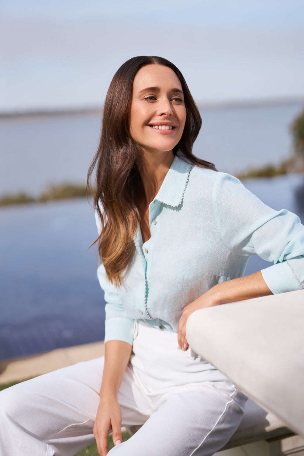 Stylish Mint Stripe Linen Shirt for Men & Women | Breathable Summer Casual Wear | Perfect for Beach, Office & Outdoor Activities