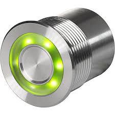 PSE IV 30 Piezo Momentary Switch with RGB Ring Illumination - 100mA @ 42-48VDC, 20 Million Operations - Durable Metal Push Button for Industrial Control Panels, Machinery, and Automation Equipment