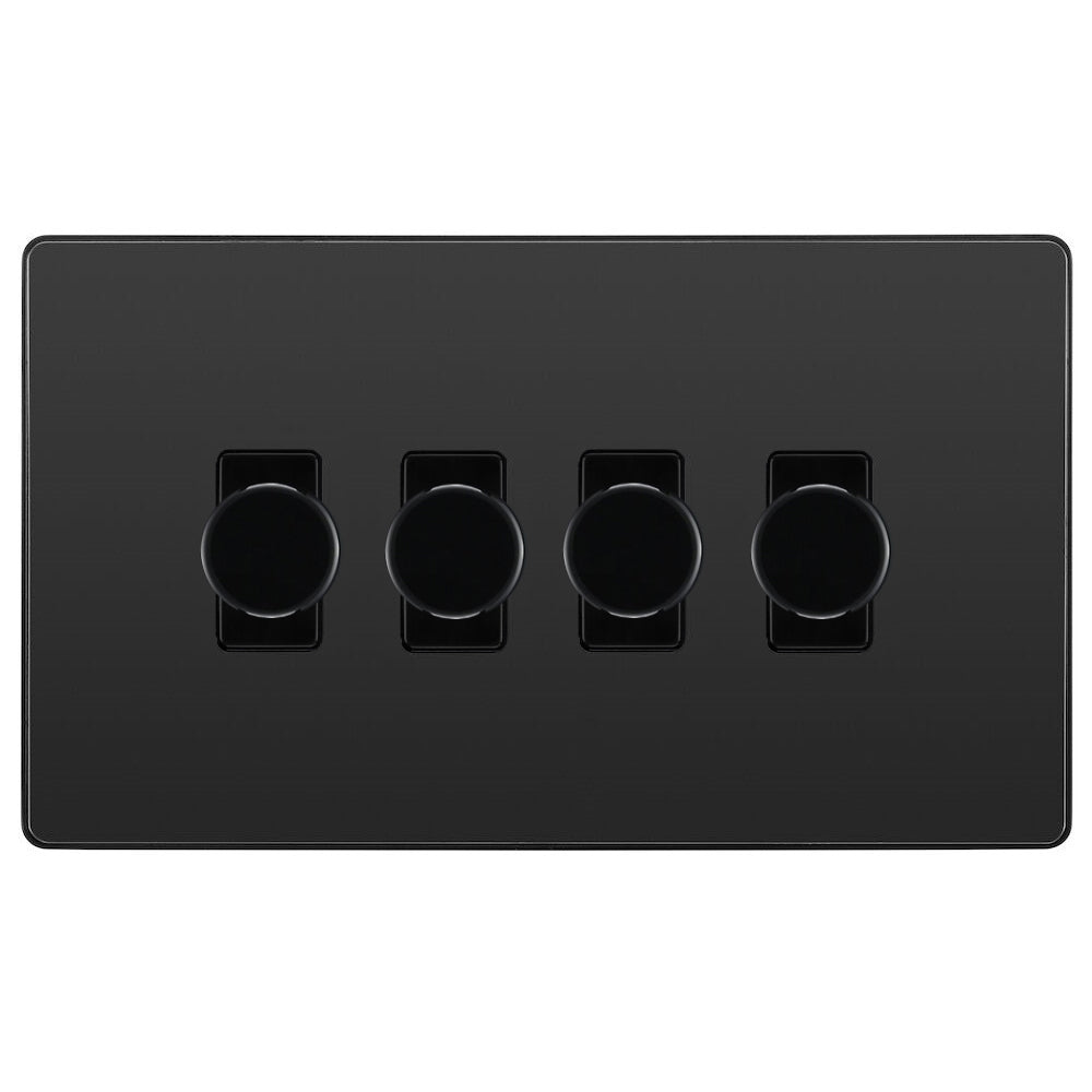 BG Evolve Black Chrome 4G Dimmer Switch PCDBC84B - Smart Lighting Control for Home & Office Automation