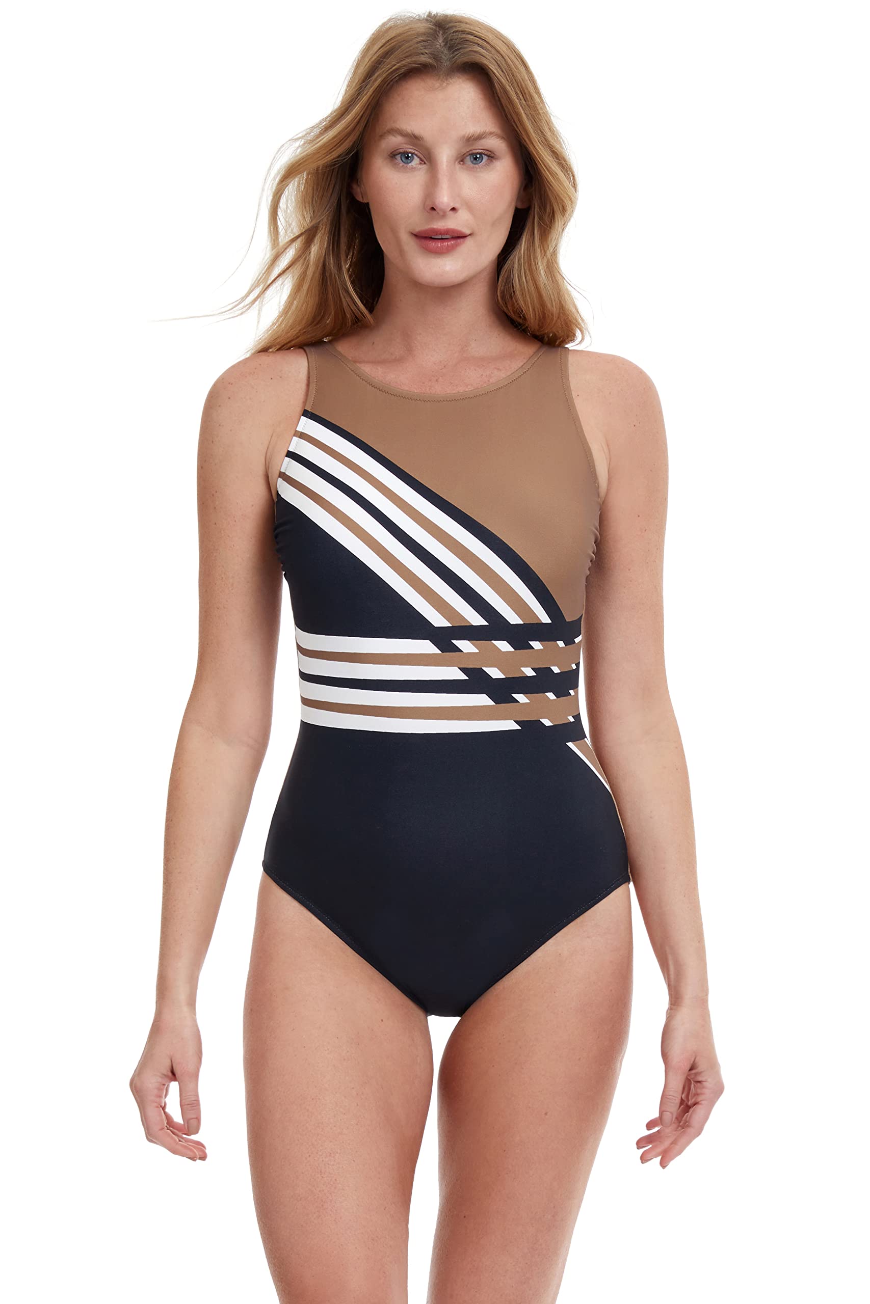 Gottex Women's Standard Ocean Breeze Mastectomy One Piece Swimwear - Post-Surgery Bathing Suit for Breast Cancer Survivors | Pool, Beach & Water Activities