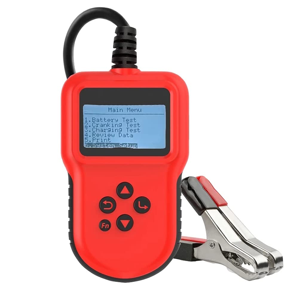 HSLWYJ Professional 12V Battery Tester Analyzer & CCA Charger - Car & Motorcycle Battery Charging Tool for Home Garage, Auto Repair Shop & Roadside Emergency Use