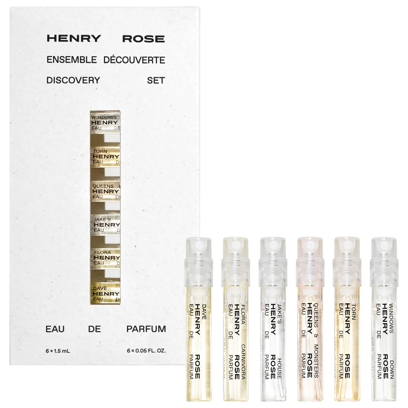 Henry Rose Fragrance Discovery Set EDP - 6 x 0.5oz Travel-Sized Perfume Samples (New in Box) | Perfect for Gifting, Travel & Scent Exploration