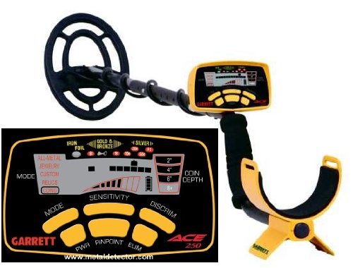 Garrett ACE 250 Metal Detector with Waterproof Search Coil for Treasure Hunting, Beach & Gold Prospecting - Professional Metal Detecting Equipment for Beginners & Hobbyists