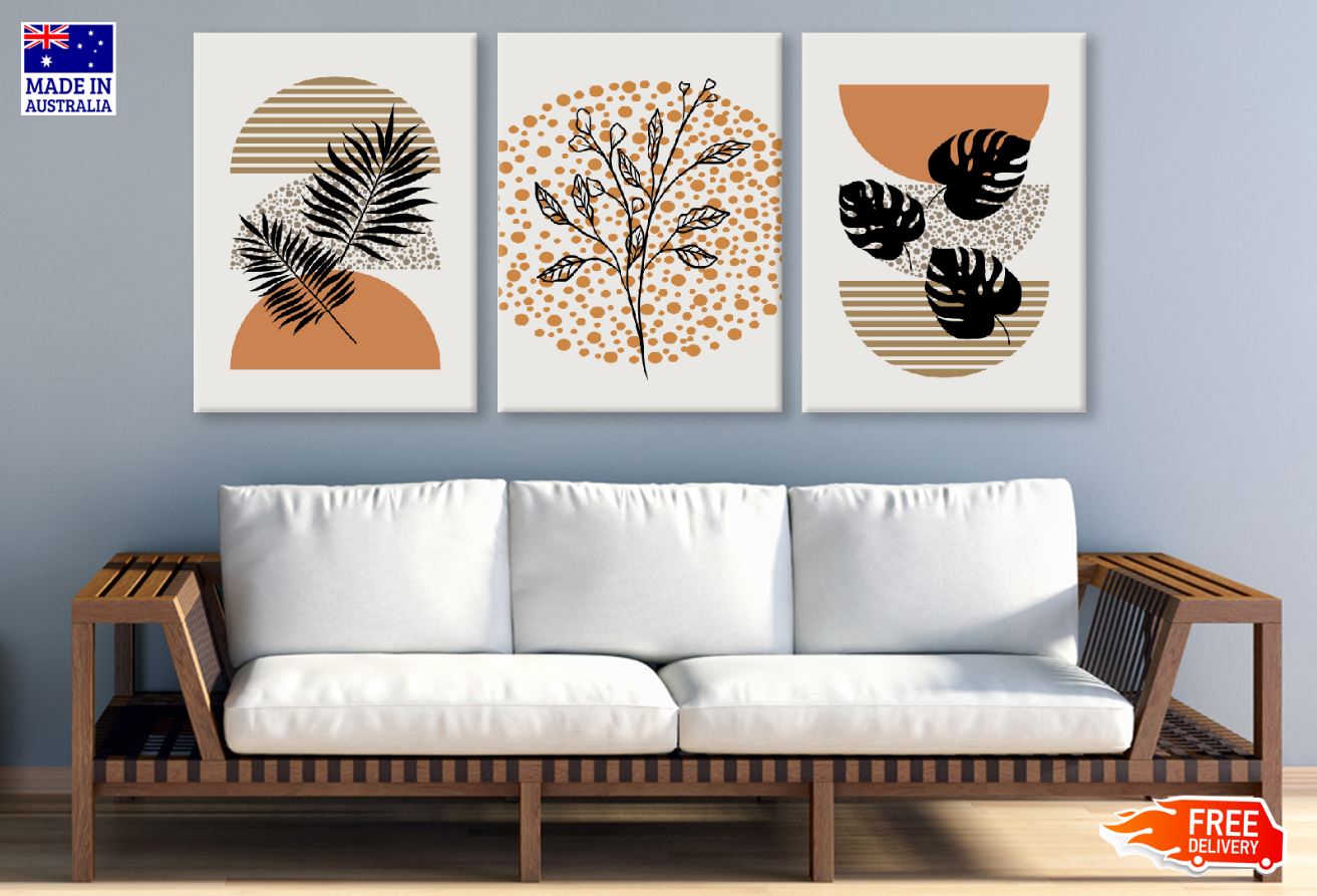 3-Piece Floral Line Vector Art Canvas Prints - High Quality, 100% Australian Made, Ready to Hang Wall Decor for Living Room, Bedroom & Office