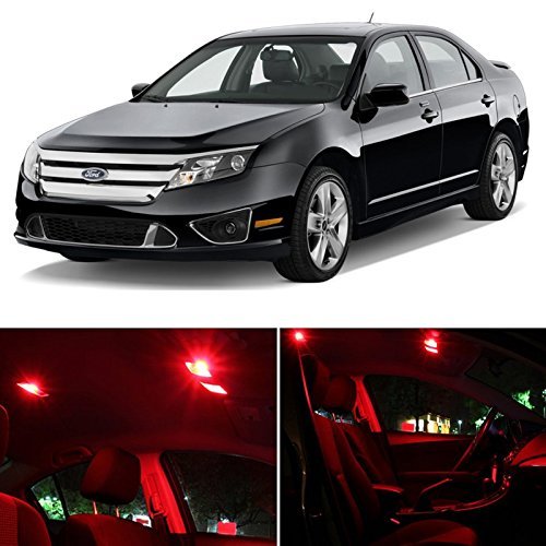 LEDpartsNow 12-Piece Red Interior LED Light Bulb Kit for 2006-2012 Ford Fusion - Upgrade Car Cabin Lighting for Enhanced Visibility & Style (Perfect for Night Driving & Customization)