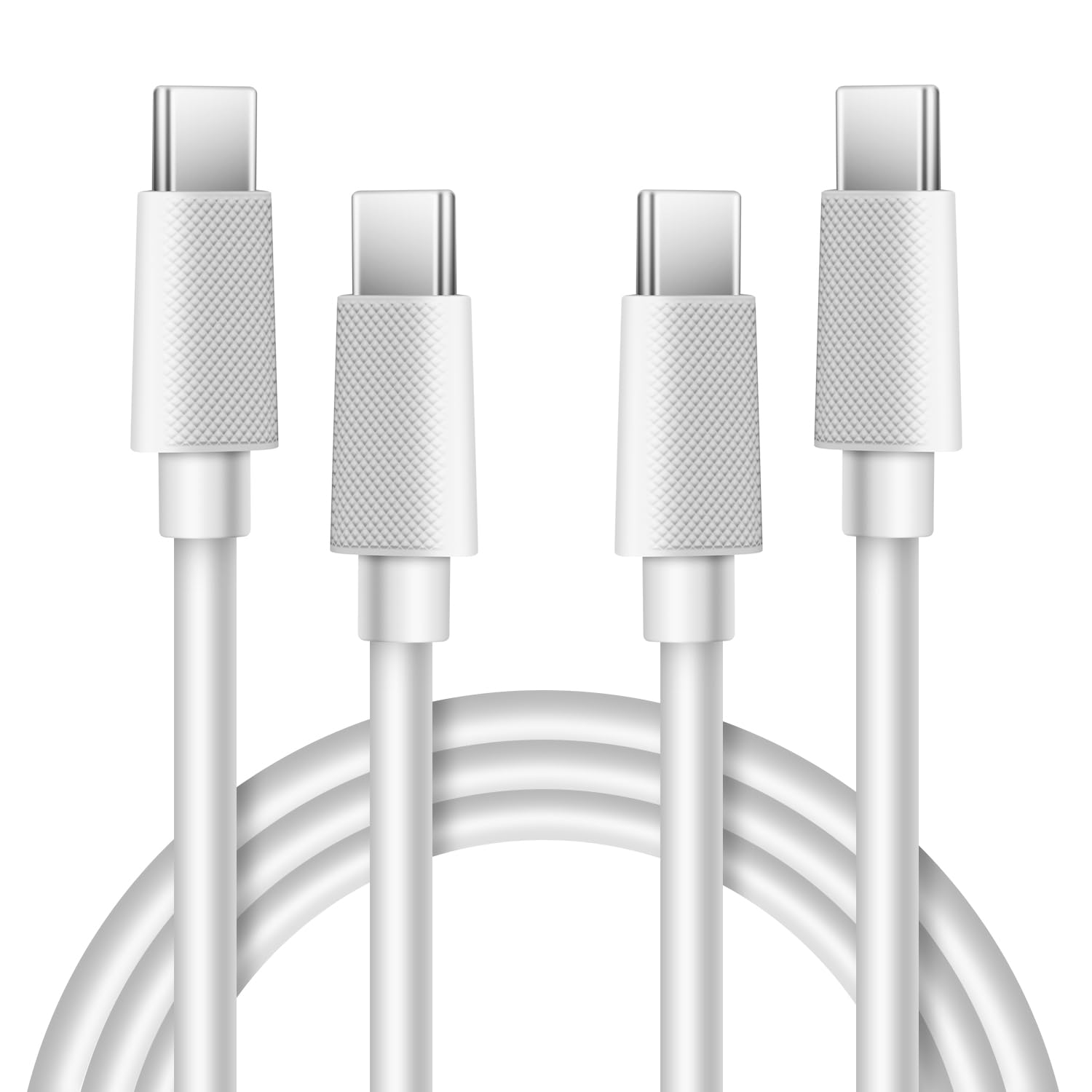 6FT 60W USB C to USB C Fast Charging Cable - PD Compatible for iPhone 15/14, MacBook Pro/Mini, Samsung Galaxy - High-Speed Data Sync & Fast Charging - Perfect for Home, Office & Travel (White)
