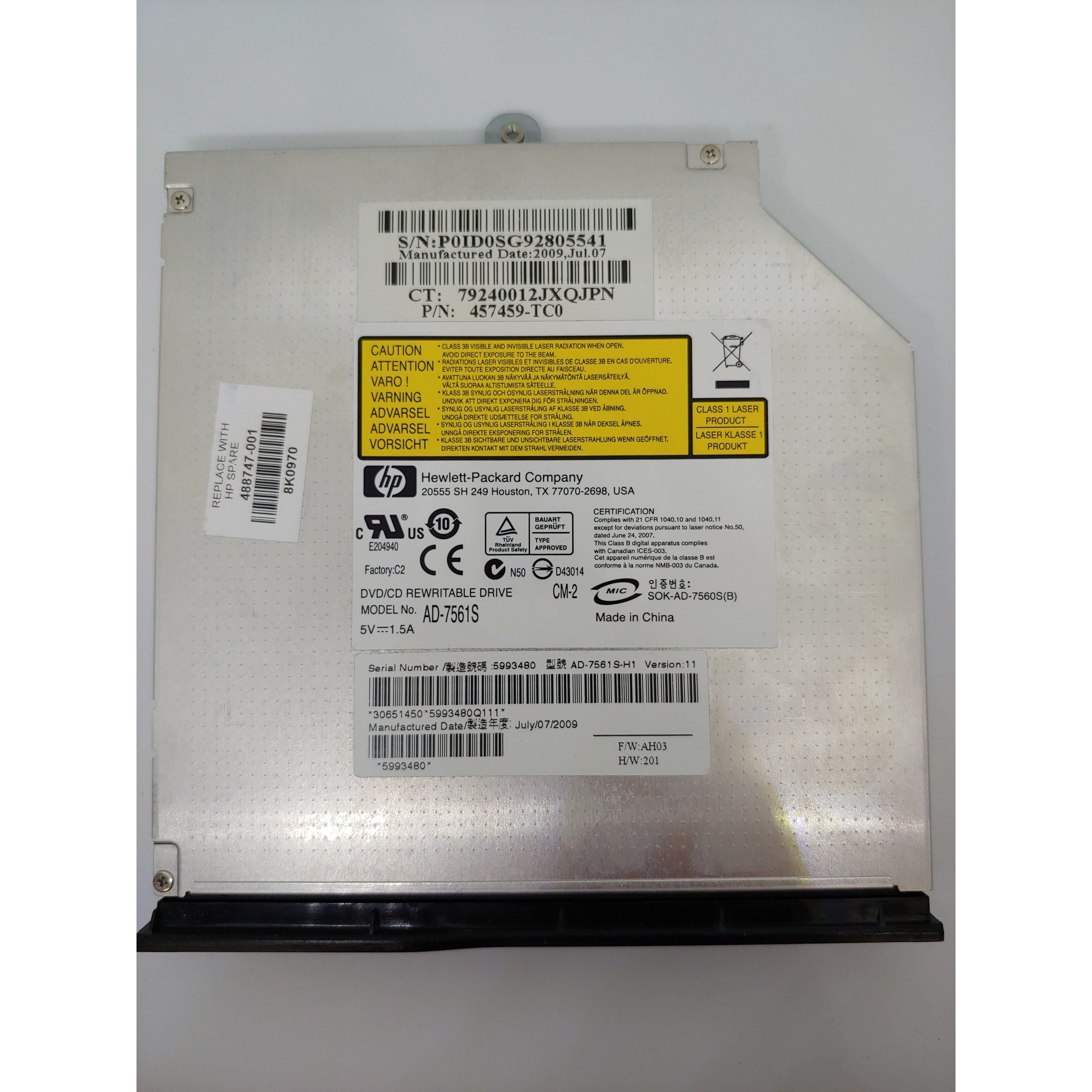 HP AD-7561S AD-7560S(B) CD/DVD RW DL Optical Drive - Laptop DVD Burner & Reader - Replacement for Working HP Laptops - Perfect for Data Backup, Media Playback & Software Installation