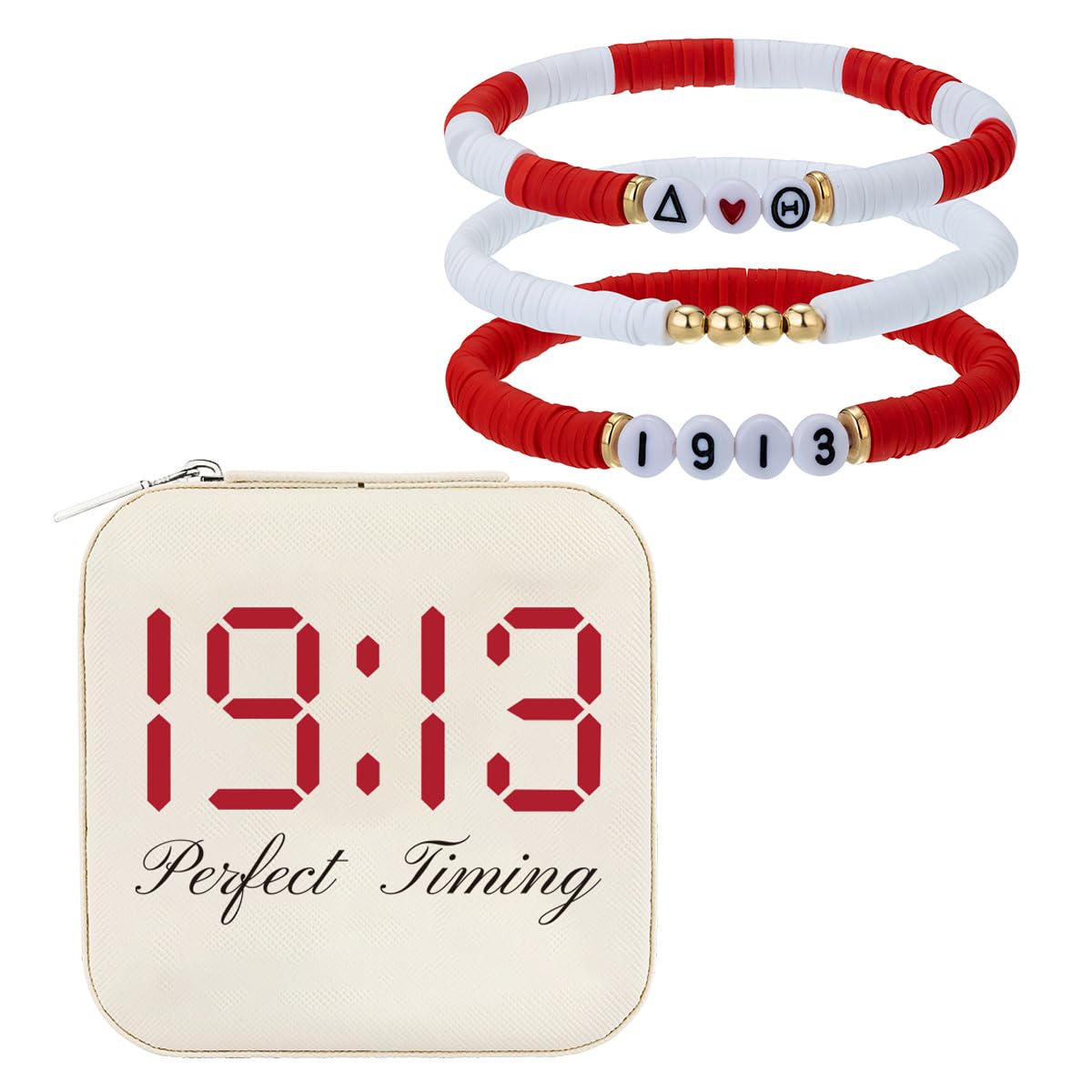 Sigma Theta Tau 1913 Jewelry Box & Bracelet Set - Sorority Gifts for Women, DST Perfect Timing Accessories - Ideal for Sisterhood Events, Graduation Presents & Greek Life Celebrations