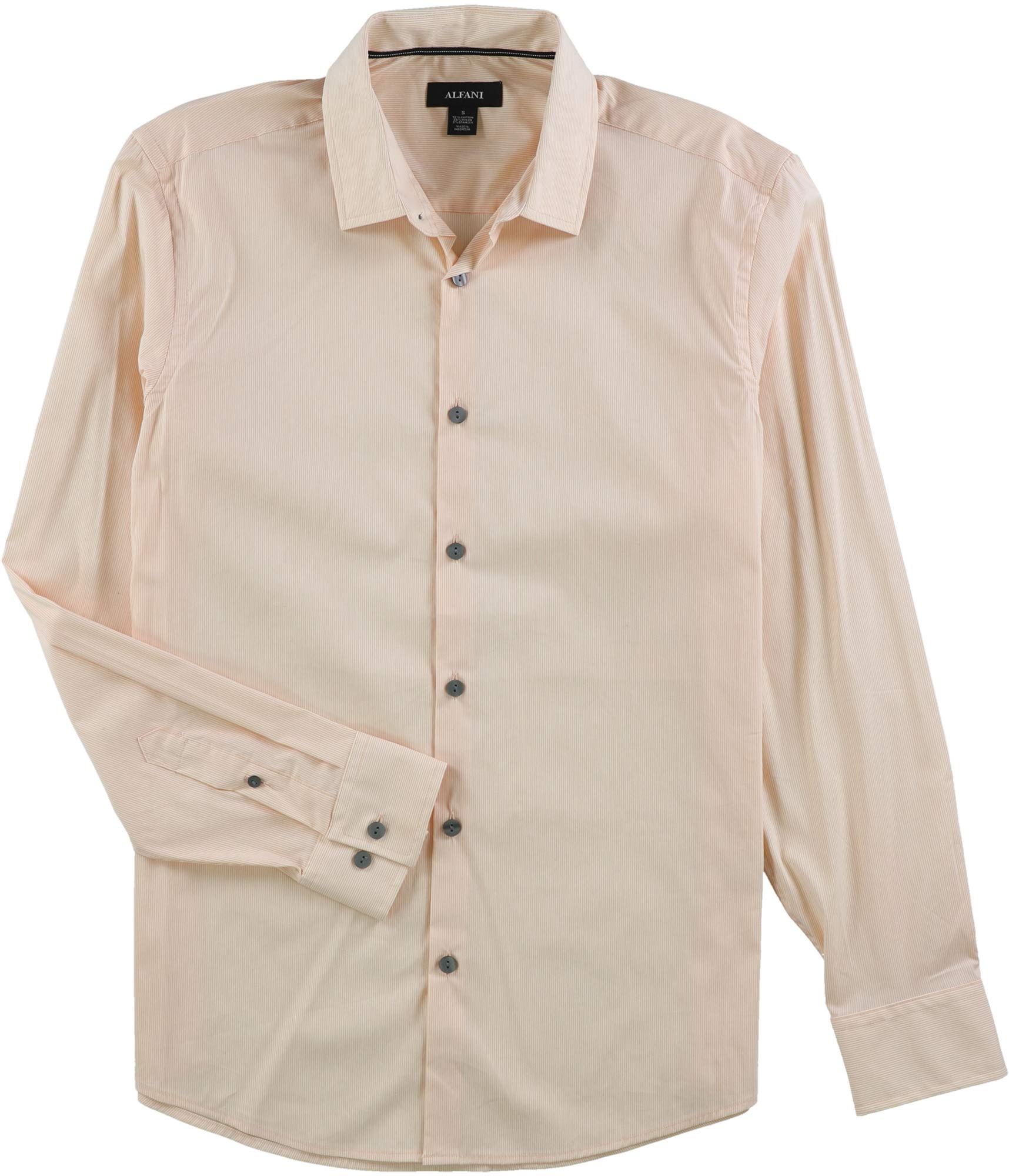 Alfani Men's Striped Button-Up Shirt | Slim Fit Long Sleeve Casual Dress Shirt for Office, Business & Formal Occasions