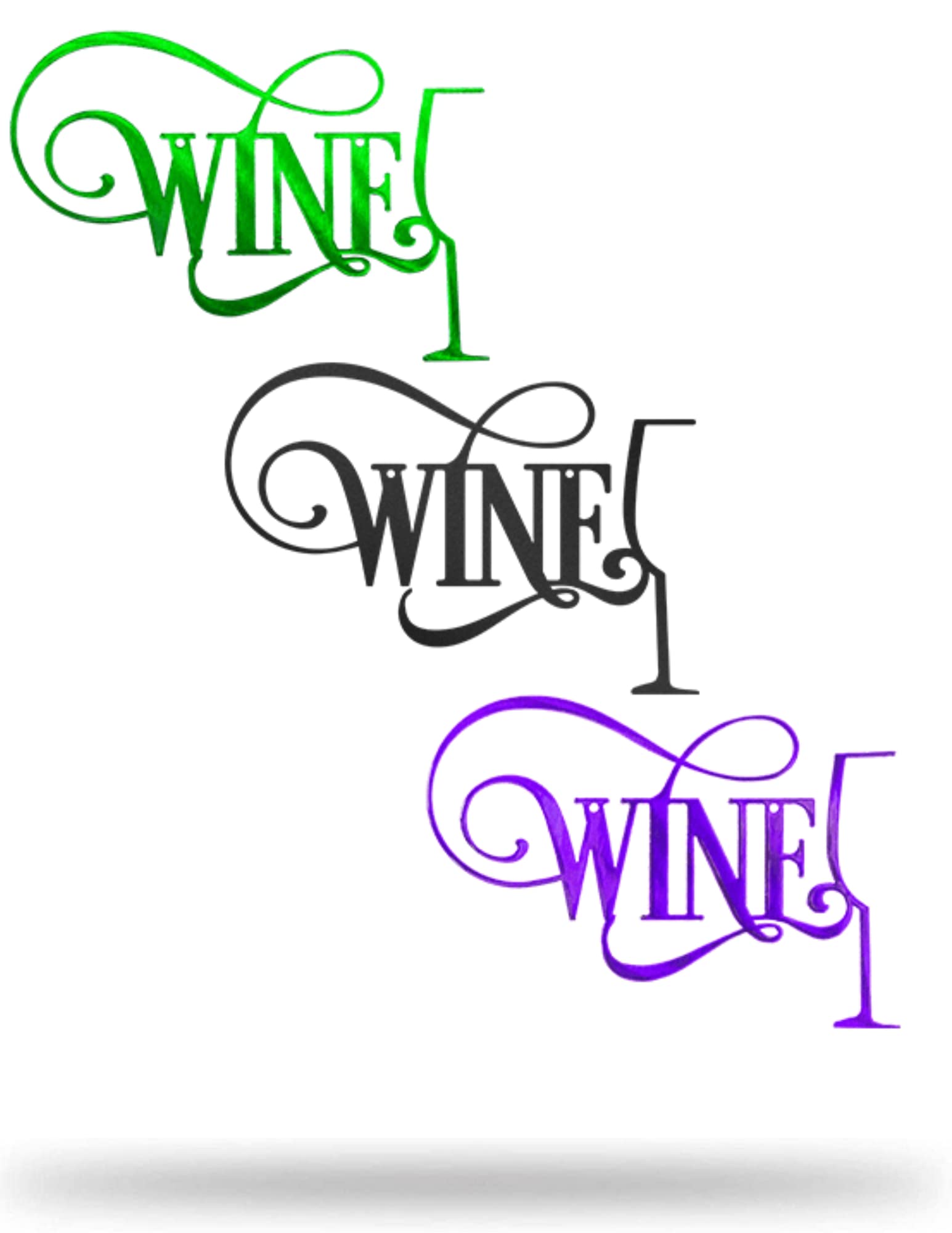 Redline Steel Fine Wine Wall Decor - Premium Metal Wall Art for Living Room, Bedroom, Kitchen & Bar - American Made Home Decor Set of 3 - Perfect for Farmhouse, Rustic & Modern Interior Design Styles