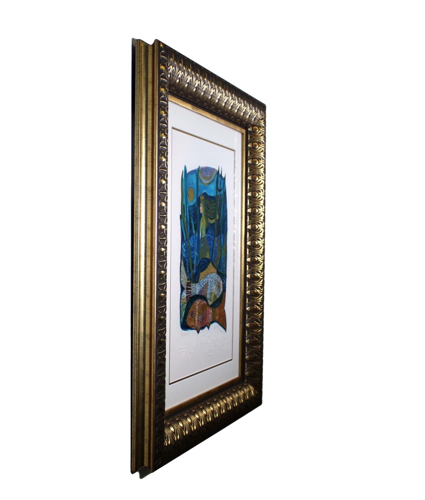 Judith Bledsoe Pisces Zodiac Signed Limited Edition Lithograph 108/250 - Framed Artwork for Home Decor, Office Wall & Astrology Lovers Gift