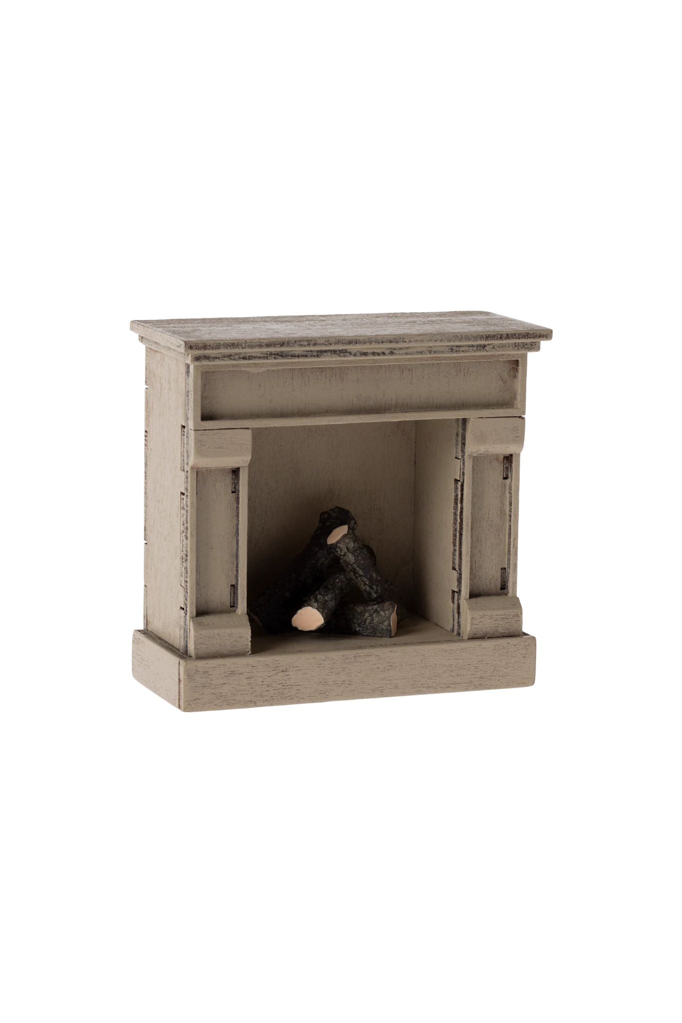 Maileg Off White Fireplace Mouse - Cozy Miniature Toy for Kids' Playhouse & Dollhouse Decor