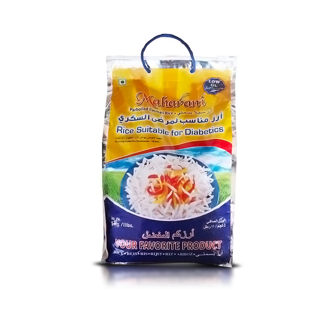 Organic Maharani Rice - 5Kg Premium Diabetic-Friendly Basmati Rice - Low Glycemic Index, Non-GMO, Gluten-Free - Perfect for Healthy Meals, Diabetic Diets & Indian Cuisine