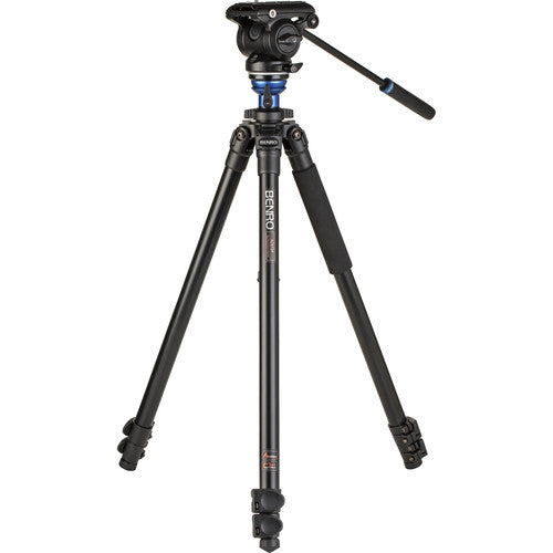 Benro A2573FS4PRO S4 Pro Video Tripod Head with Aluminum Flip Lock Legs - Professional Fluid Head Tripod for DSLR, Camcorder, Video Camera - Perfect for Filmmaking, Vlogging, and Photography