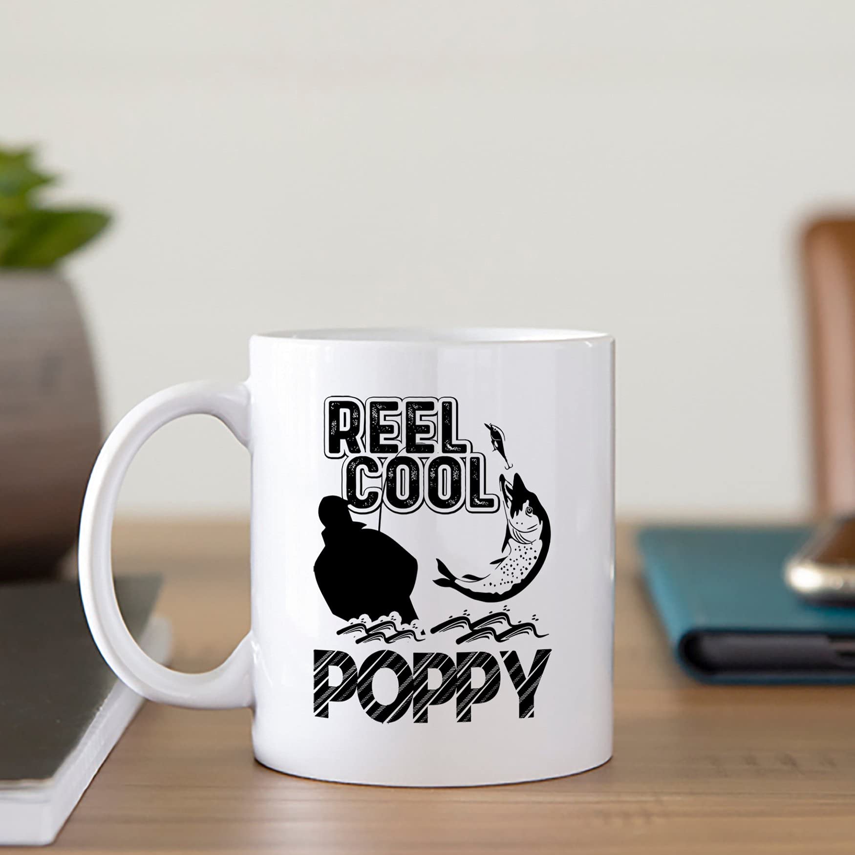 Poppy White Coffee Mug - 15oz Funny Ceramic Travel Cup, Unique Poppy Tea Cup Gift for Friends & Family | Perfect for Office, Home Use & Travel