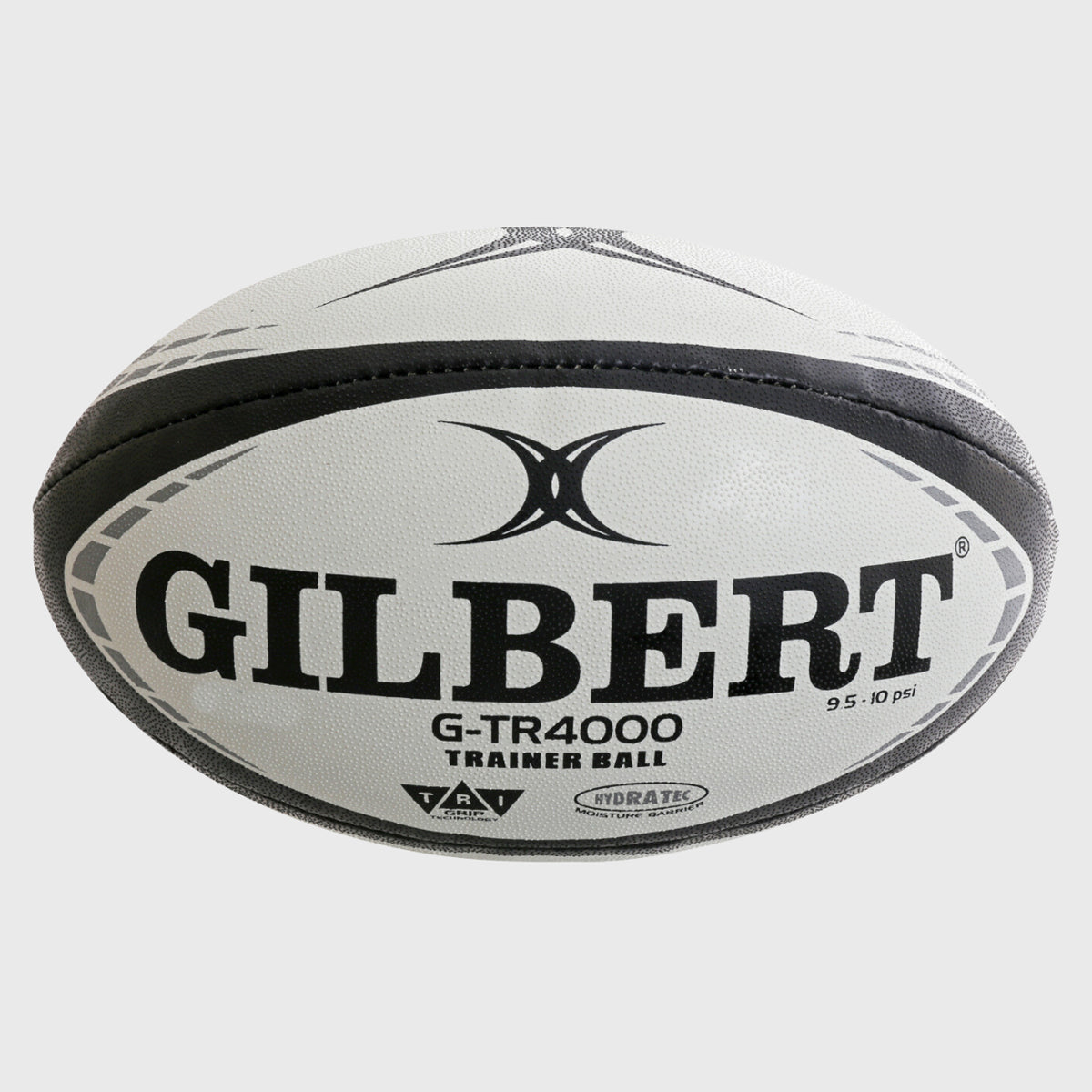 Gilbert G TR4000 Size 4 Rugby Training Ball - Official Match Quality, Durable Black Rugby Ball for Practice & Games - Perfect for Youth, High School & Club Rugby Training Sessions