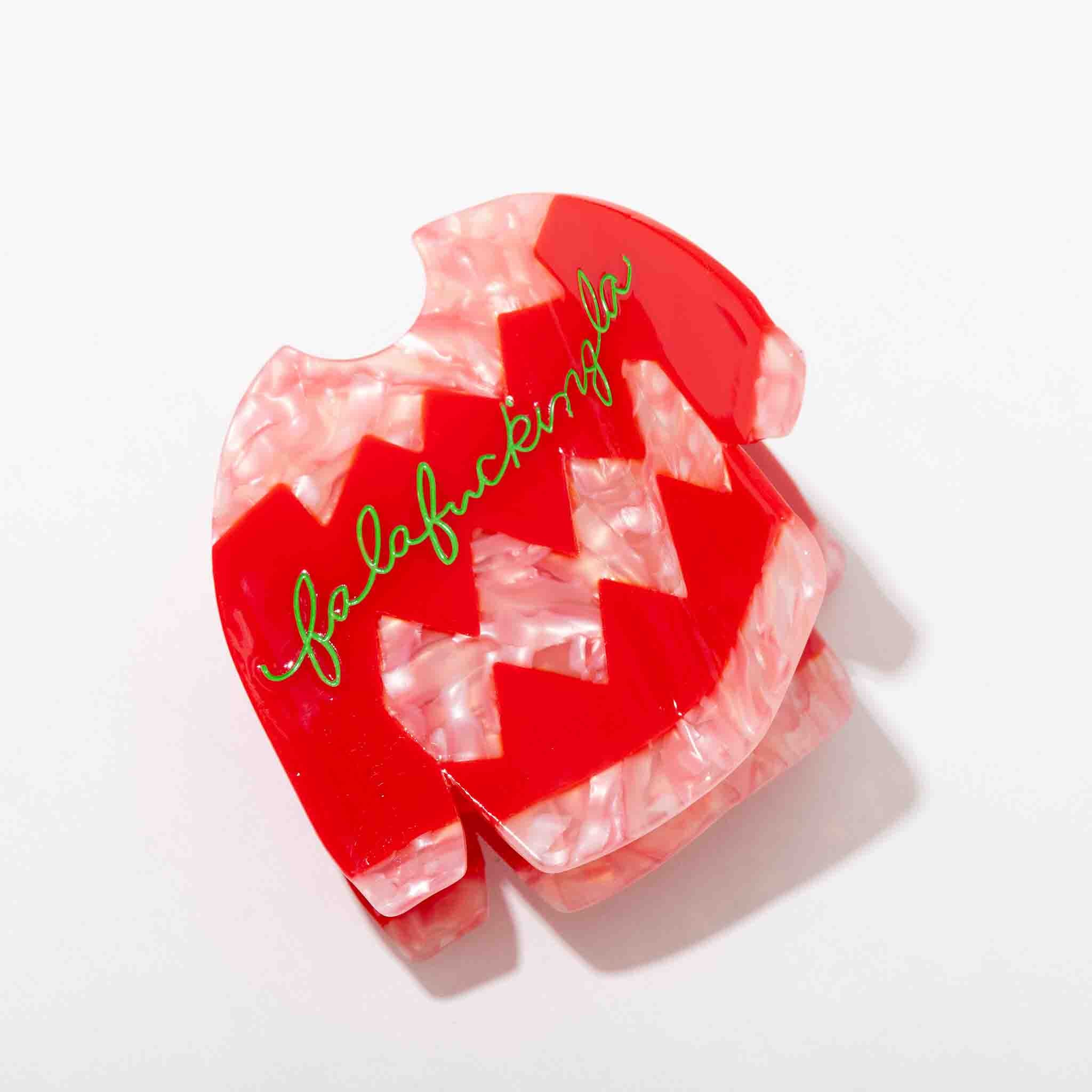 Funny Ugly Christmas Sweater Hair Claw Clip - Festive Holiday Hair Accessory for Women & Teens (Perfect for Xmas Parties, Secret Santa Gifts & Ugly Sweater Contests)