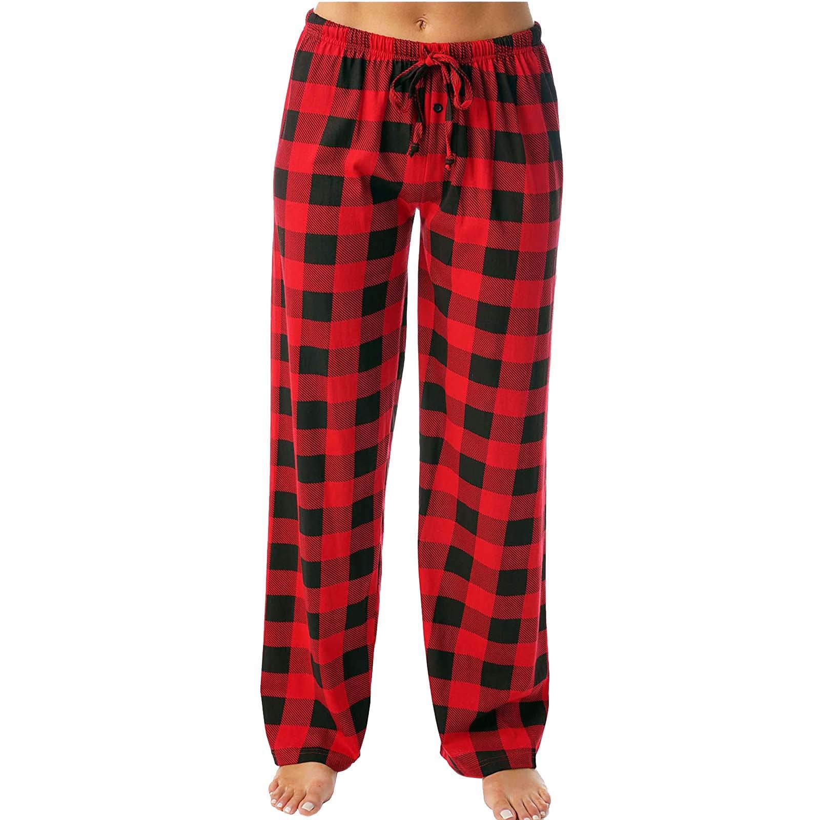 Women's Fleece-Lined Plaid Printed Long Pants for Winter Running & Outdoor Sports - Warm Full-Length Trousers for Cold Weather Jogging, Hiking & Casual Wear