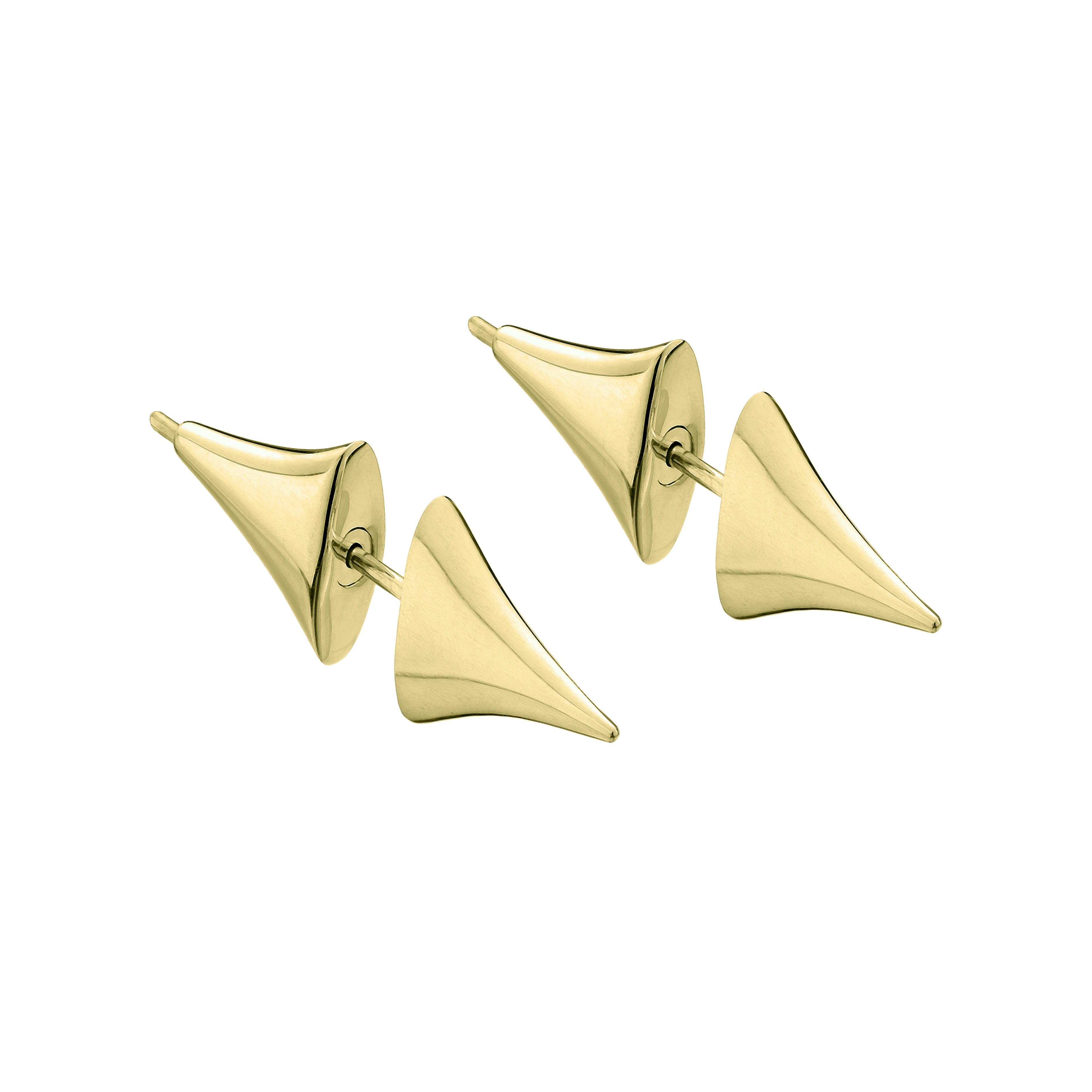 14K Yellow Gold Vermeil Rose Thorn Bar Earrings for Women - Elegant Dainty Stud Earrings for Everyday Wear, Date Night & Special Occasions