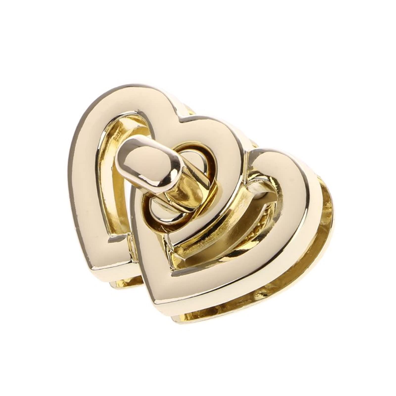 Heart-Shaped Metal Twist Lock Clasp for Handbags, Purses & DIY Crafts - Secure & Stylish Bag Closure for Women's Fashion Accessories