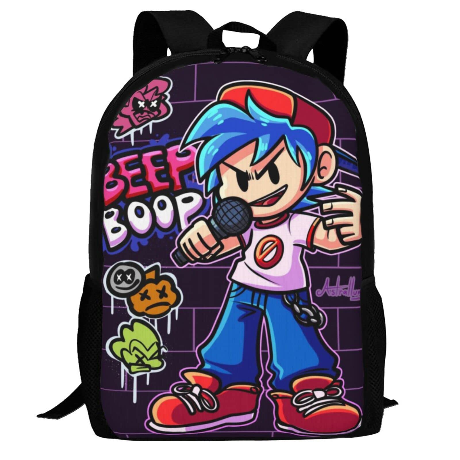 Lightweight Anime Print Mini Laptop Backpack - Stylish Travel & School Backpack for Students | Perfect for Friday Game Nights, College & Daily Commute