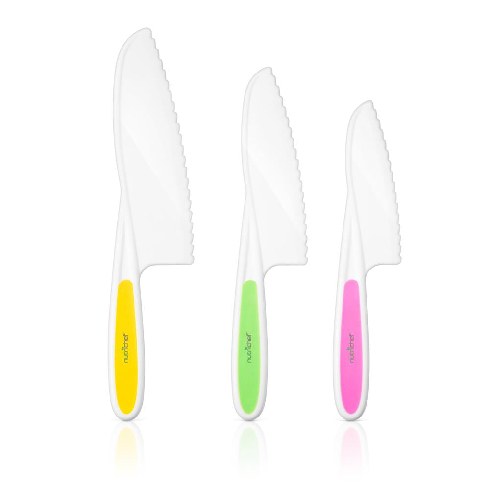 3-Piece Nylon Kitchen Baking Knife Set - Non-Stick Dough Cutter, Pastry Knife & Scraper - Perfect for Cookies, Pies, Bread & Cake Decorating