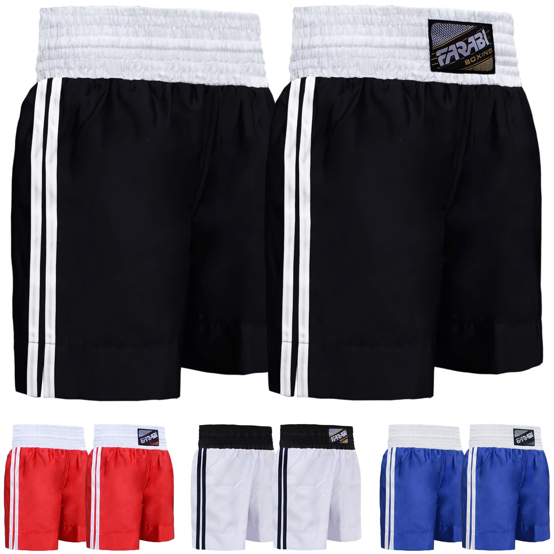 Farabi Sports Boxing Shorts for Men & Women - Breathable Training Shorts for Boxing, Kickboxing, Sparring & Fitness Gym Workouts | Perfect for MMA, Muay Thai & Cardio Training