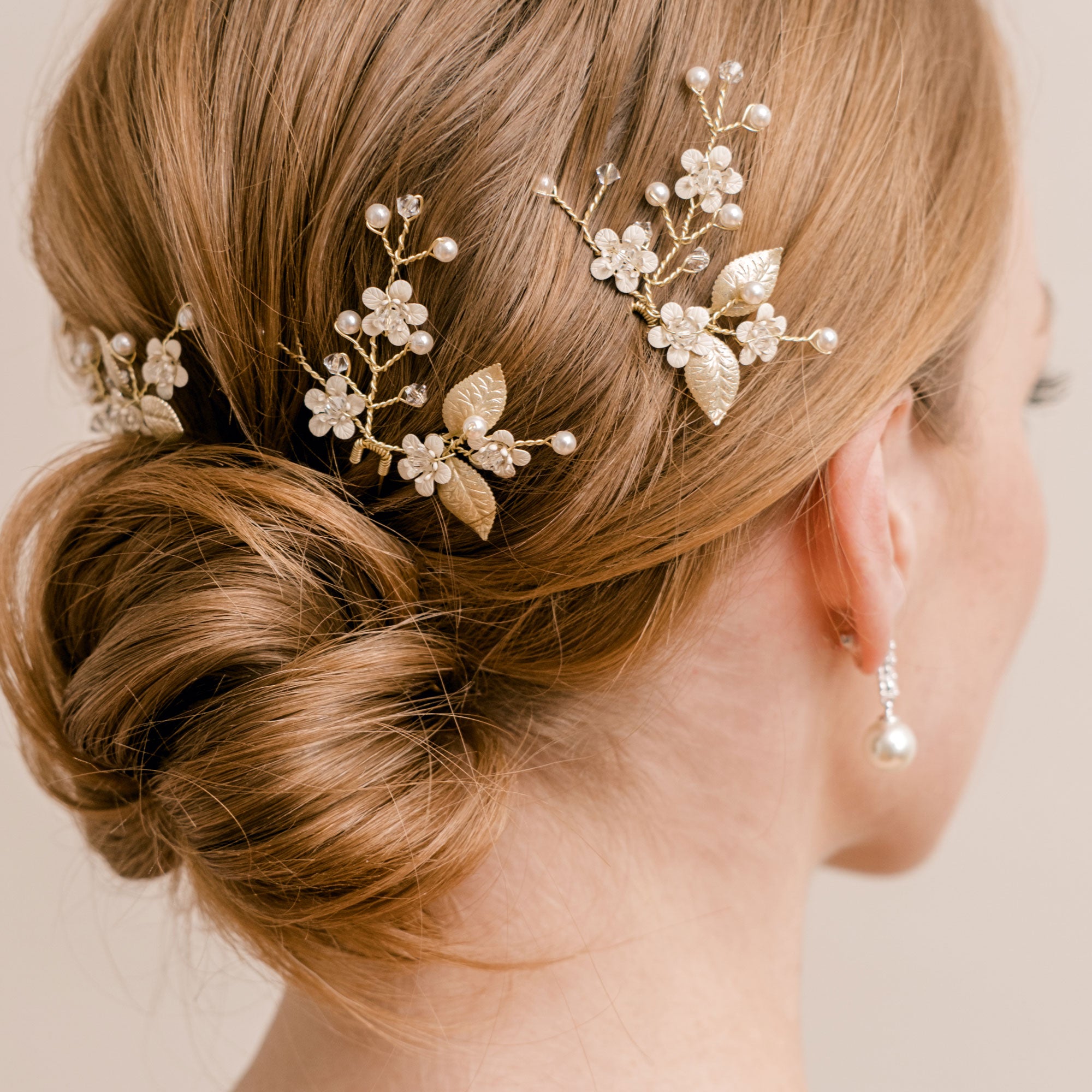 Forget Me Not Hair Pins Set of 3 - Floral Hair Clips for Women, Bridal Hair Accessories, Boho Wedding Hair Jewelry - Perfect for Weddings, Parties & Everyday Style