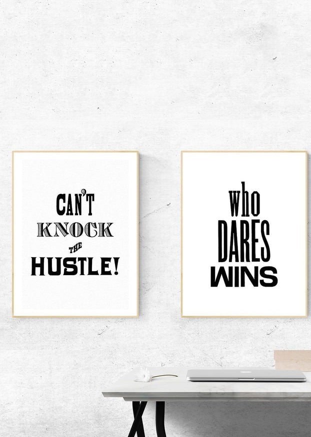 Can't Knock The Hustle Motivational Quote Print - Inspirational Wall Art for Office, Gym & Home Decor - Perfect for Entrepreneurs, Students & Hustlers