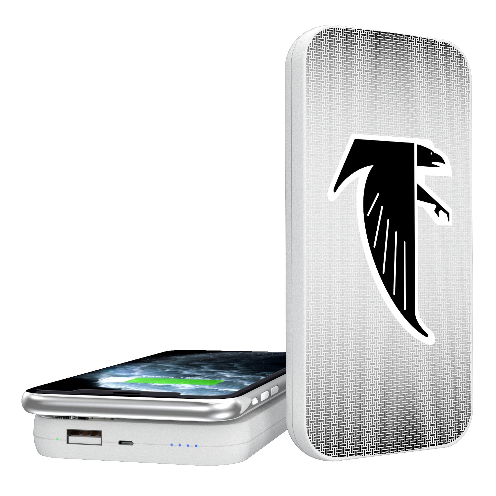 Atlanta Falcons 5000mAh Wireless Portable Charger Power Bank - Fast Charging for iPhone, Android, Tablets - Perfect for Travel, Camping, and Game Day