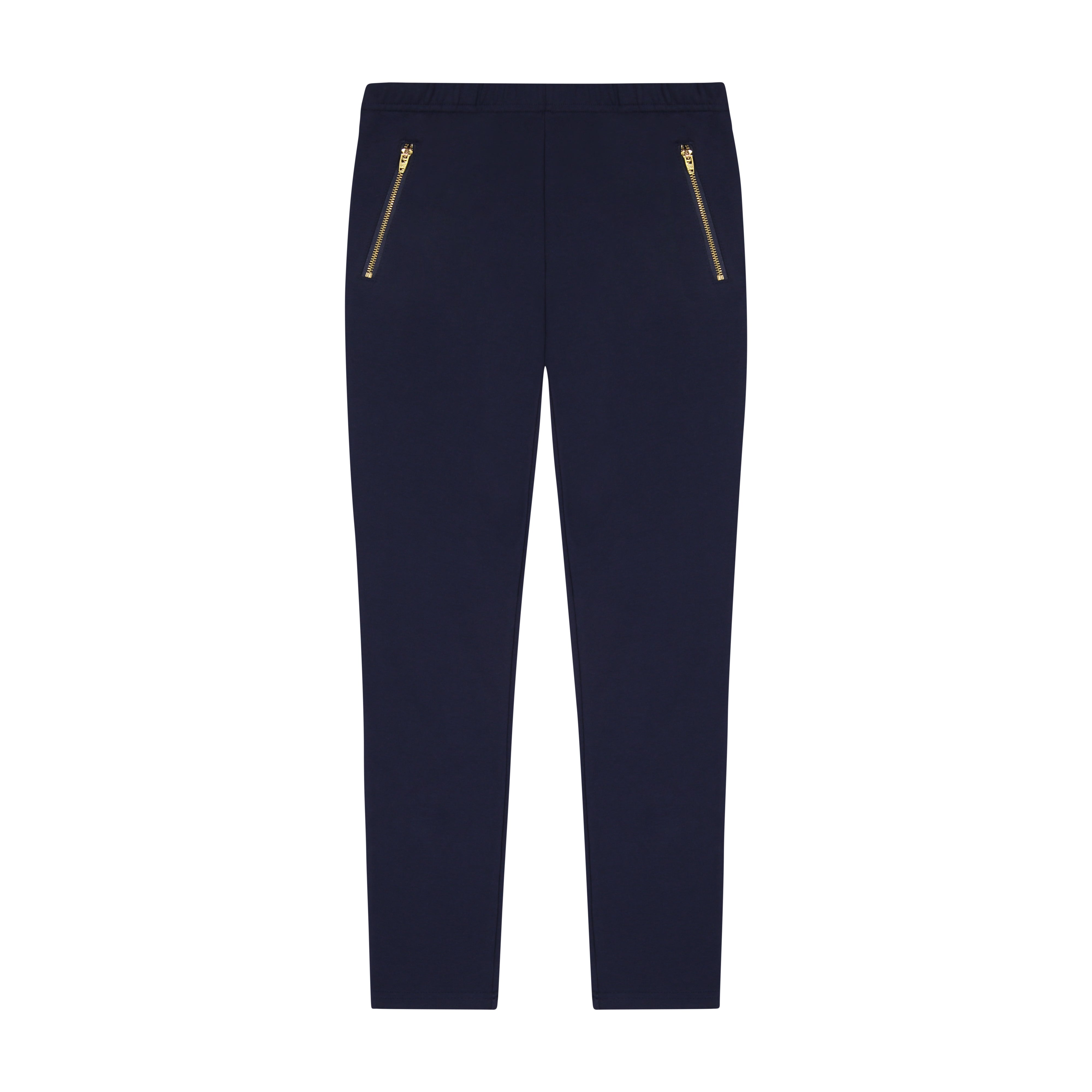 Zipper Pocket Leggings for Tweens - Navy Blue Knit Stretch Yoga Pants for Girls | Perfect for School, Dance & Sports Activities