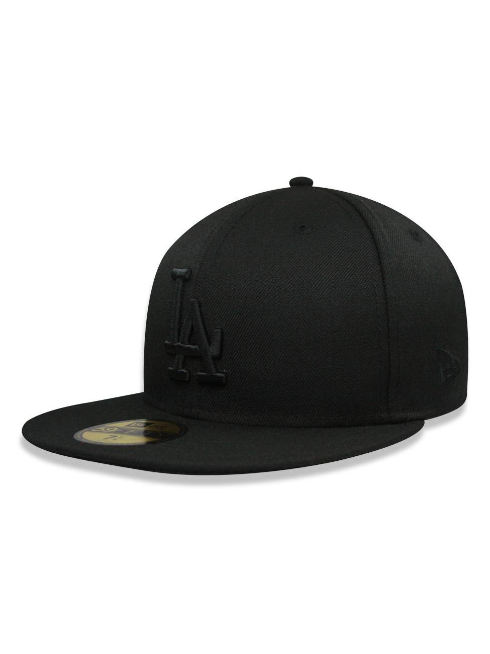New Era MLB Black on Black 59FIFTY Fitted Baseball Cap - Official Licensed Hat for Men & Women - Perfect for Games, Streetwear & Sports Fans