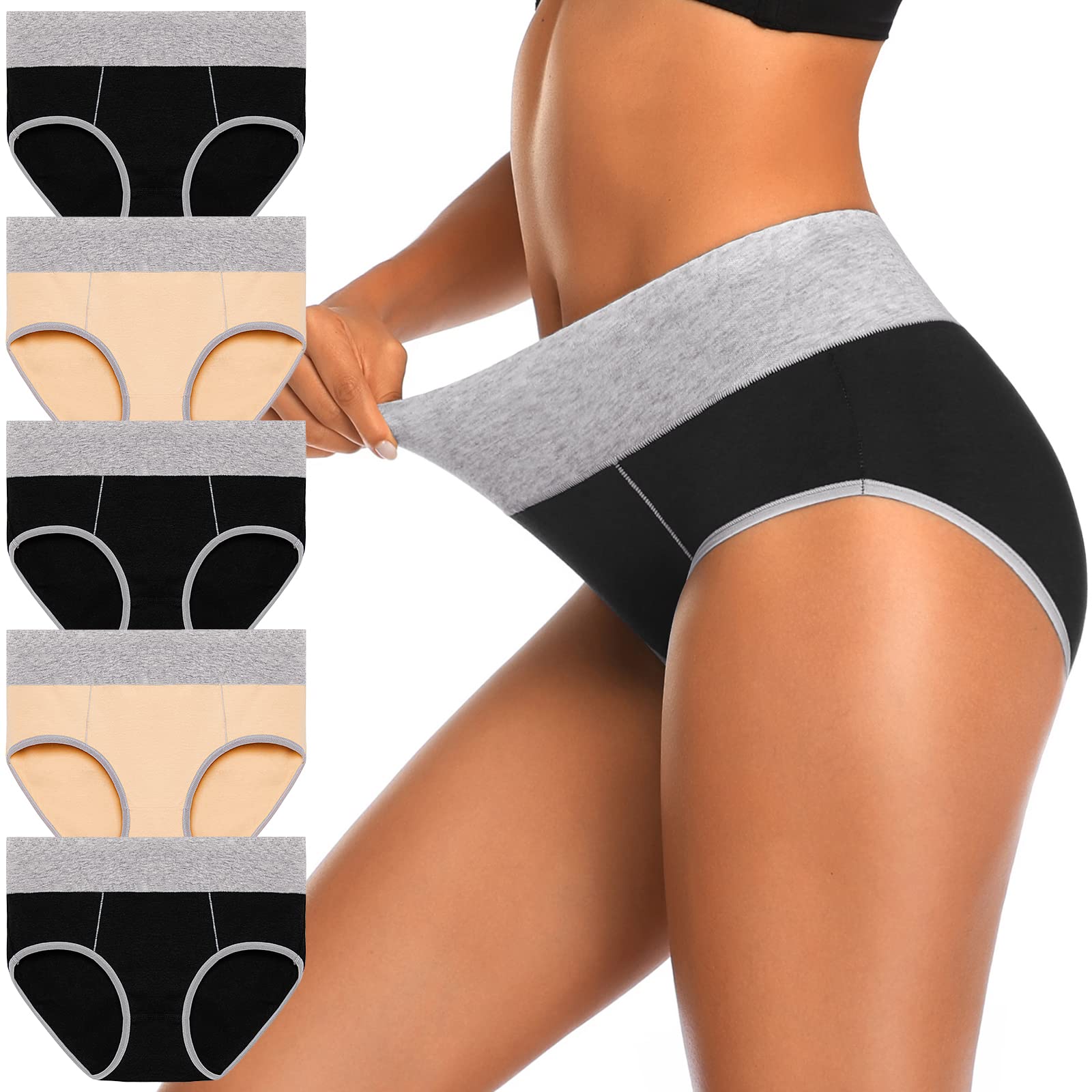 Women's Cotton Underwear - Soft, Stretchy & Comfy Hipster Briefs for Ladies - Regular & Plus Size - Perfect for Everyday Wear & Lounge