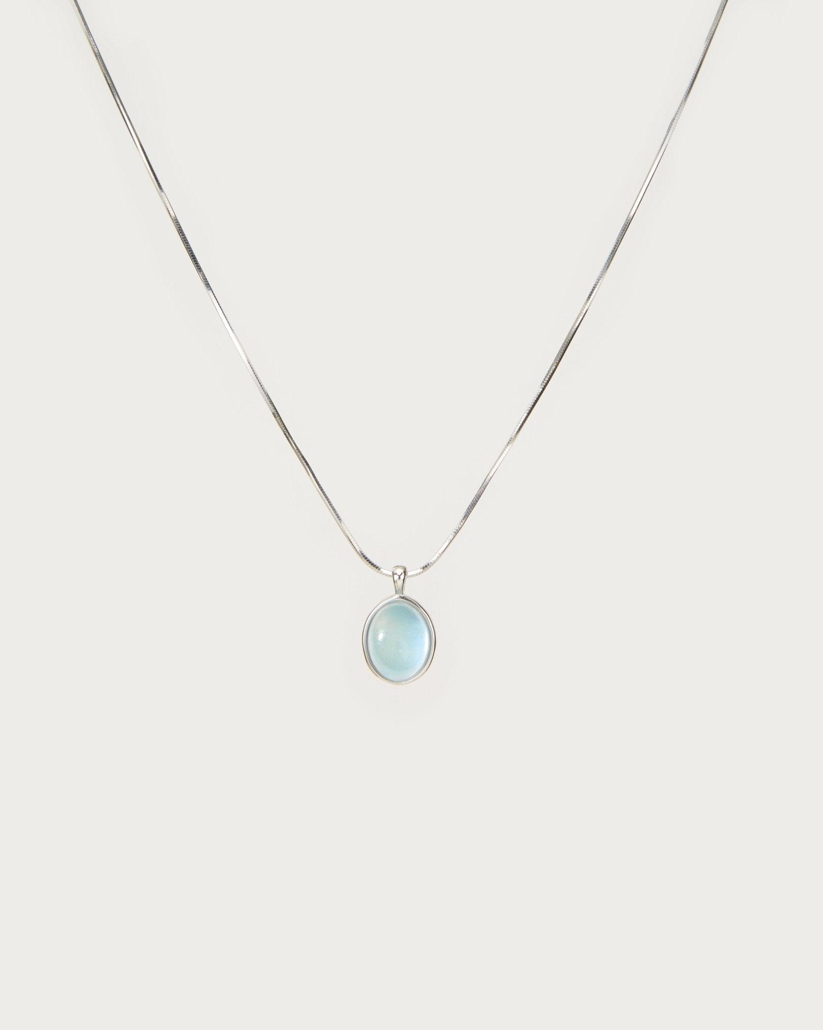 Natural Aquamarine Stone Necklace for Women - Elegant Blue Gemstone Jewelry Gift for Birthday, Anniversary & Everyday Wear
