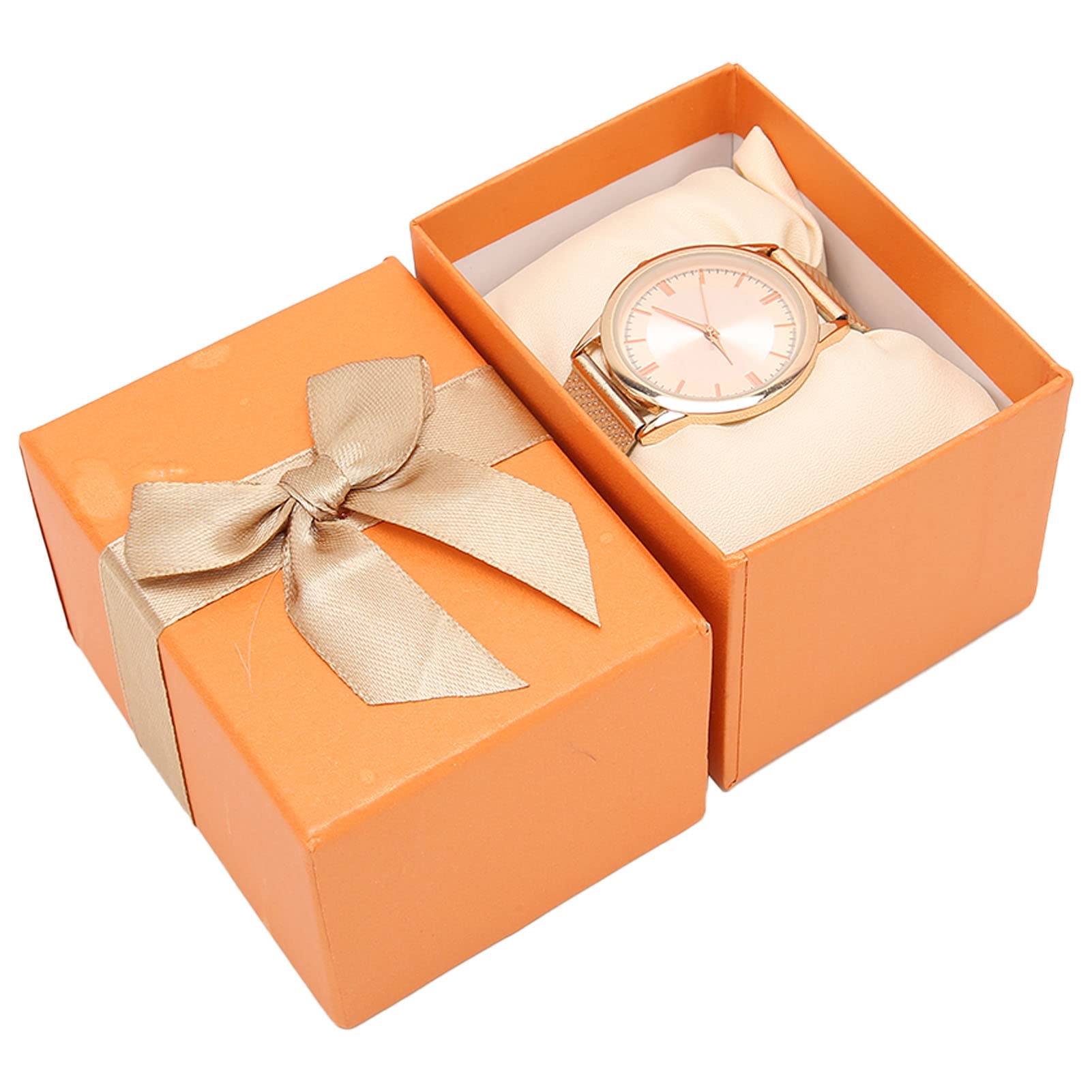 Luxury Watch Box for Men & Women - Soft Lining Jewelry Storage Case with Bowknot Design, Portable Travel Watch Holder for Collection Display - Perfect Gift for Christmas, Anniversary & Birthday (Orange) - Ideal for Home, Office & Travel Organization