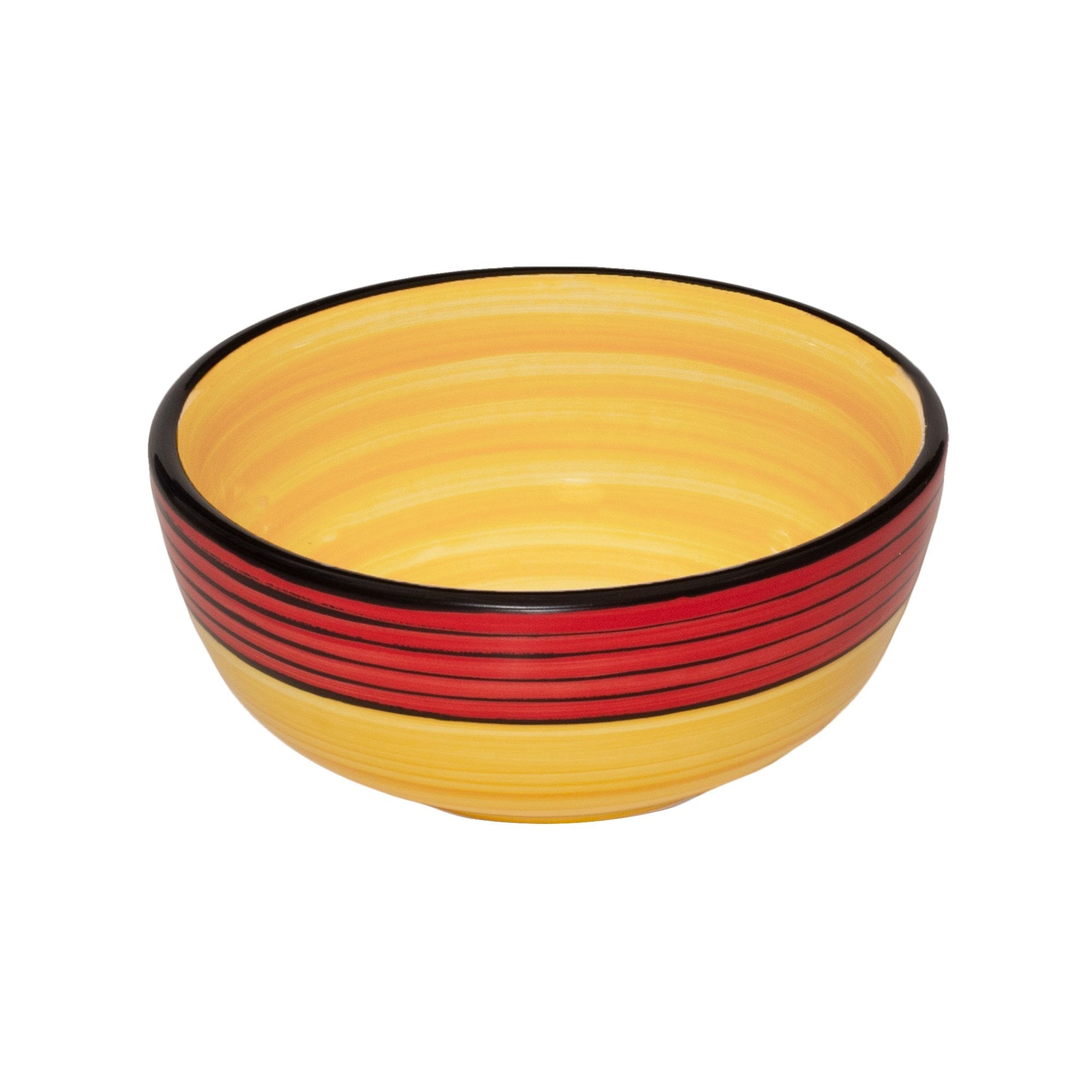 4-Piece Bowl Set with Carousel Pattern in Red & Yellow - Perfect for Dining, Entertaining, and Kitchen Decor