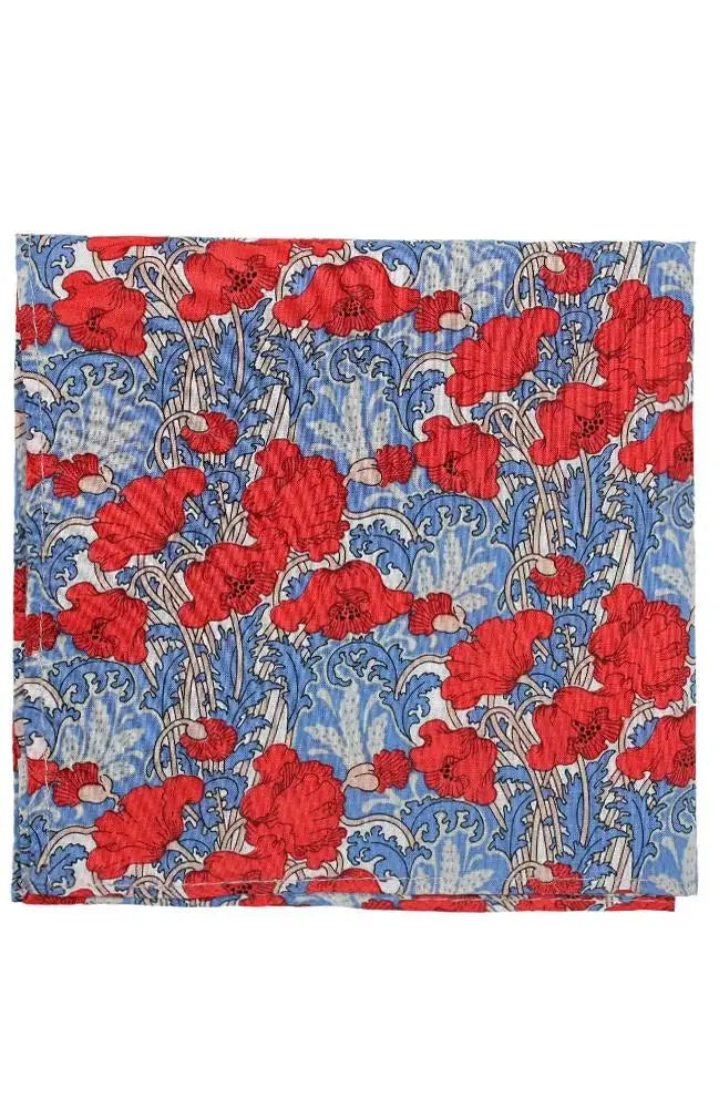 L A Smith Red Hank Scarf - Premium Liberty Fabric for Women & Men - Perfect for Winter Fashion, Gifts & Everyday Style