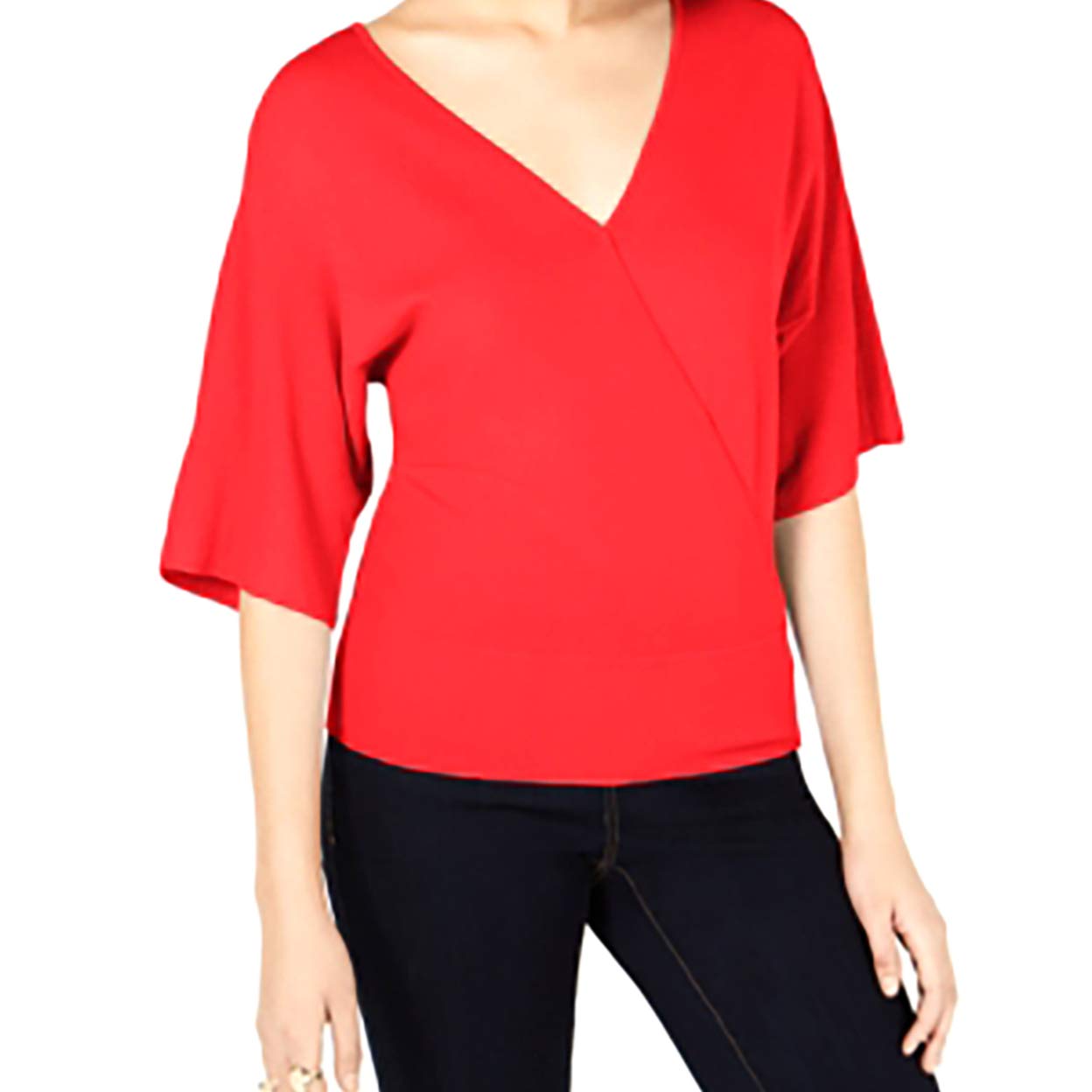 Bar III Women's Back Cutout Wrap Blouse - Elegant Sleeveless V-Neck Top for Office, Date Night & Special Occasions