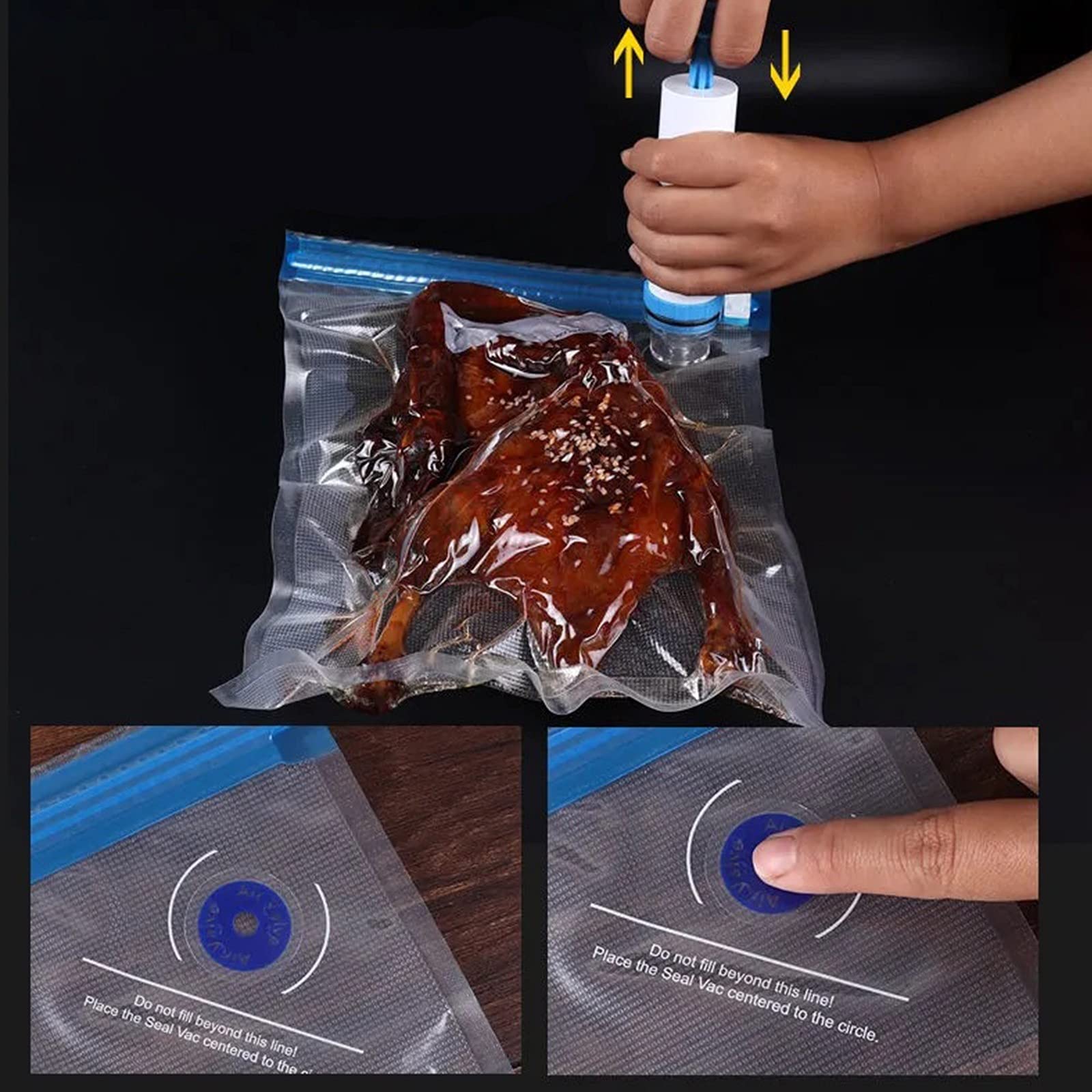 Premium Vacuum Storage Bags for Food - 3Pcs & 6Pcs Set with Double-Layer Zipper | Airtight Grain & Fresh-Keeping Bags | Ideal for Meal Prep, Sous Vide, and Long-Term Food Storage