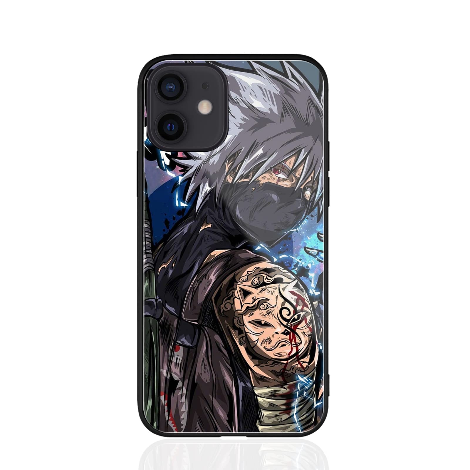 Anime Kakashi iPhone 11 Case - Manga Style Shockproof TPU Cover with Tempered Glass Screen Protector for iPhone 11 (6.1 Inch) - Perfect for Anime Fans, Cosplay Events & Daily Protection