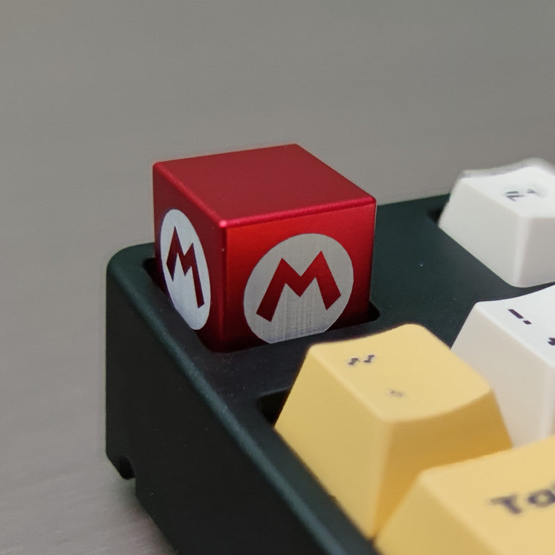 Custom Mario Question Mark Square Box Anodized Aluminum Alloy Mechanical Keyboard Keycap - Perfect for Gaming, Typing & Mechanical Keyboard Enthusiasts