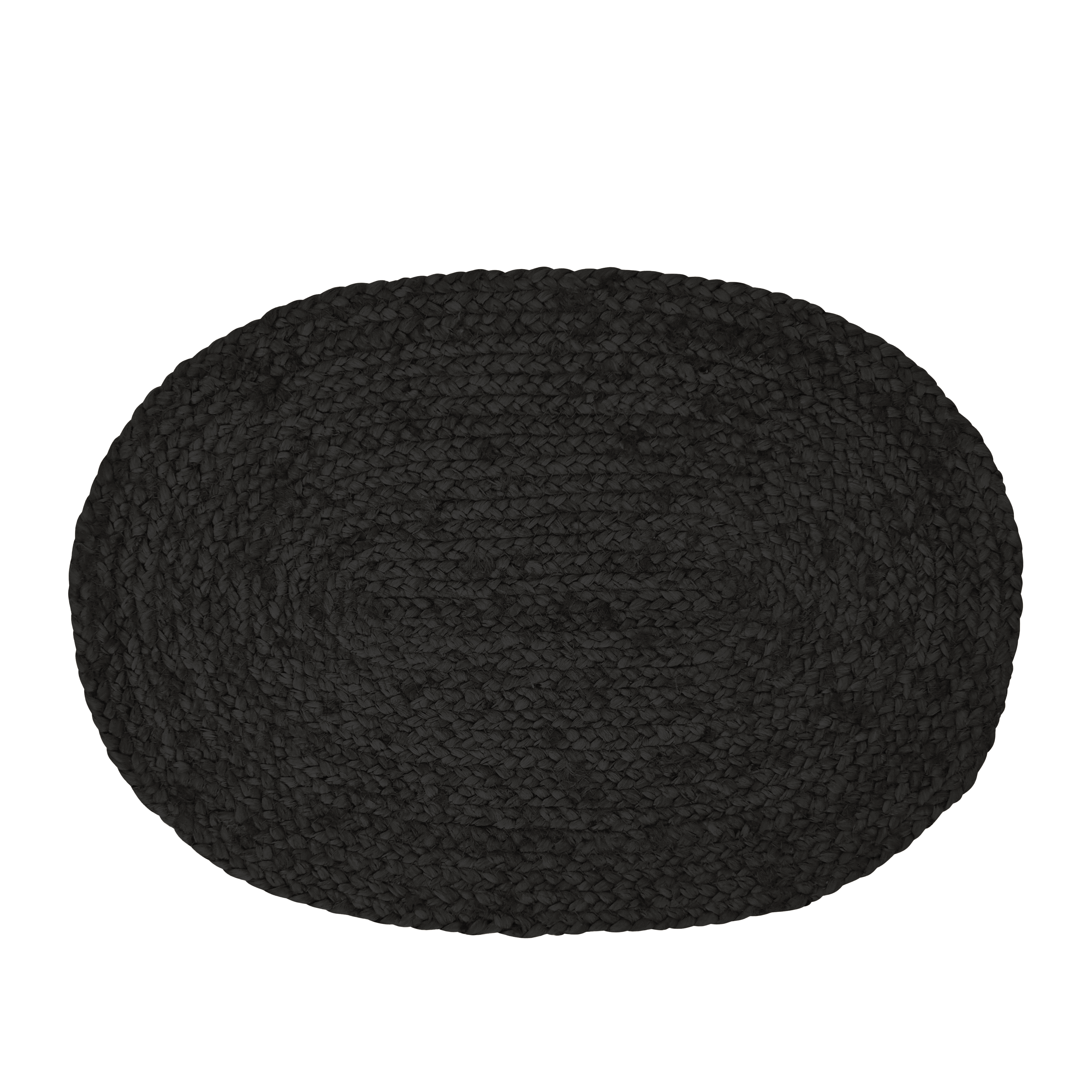Madden Jute Placemats Set of 4 - 35x50cm Oval Natural Fiber Table Mats - Black Boho Style for Dining Table Decor, Kitchen, Party & Home Decor