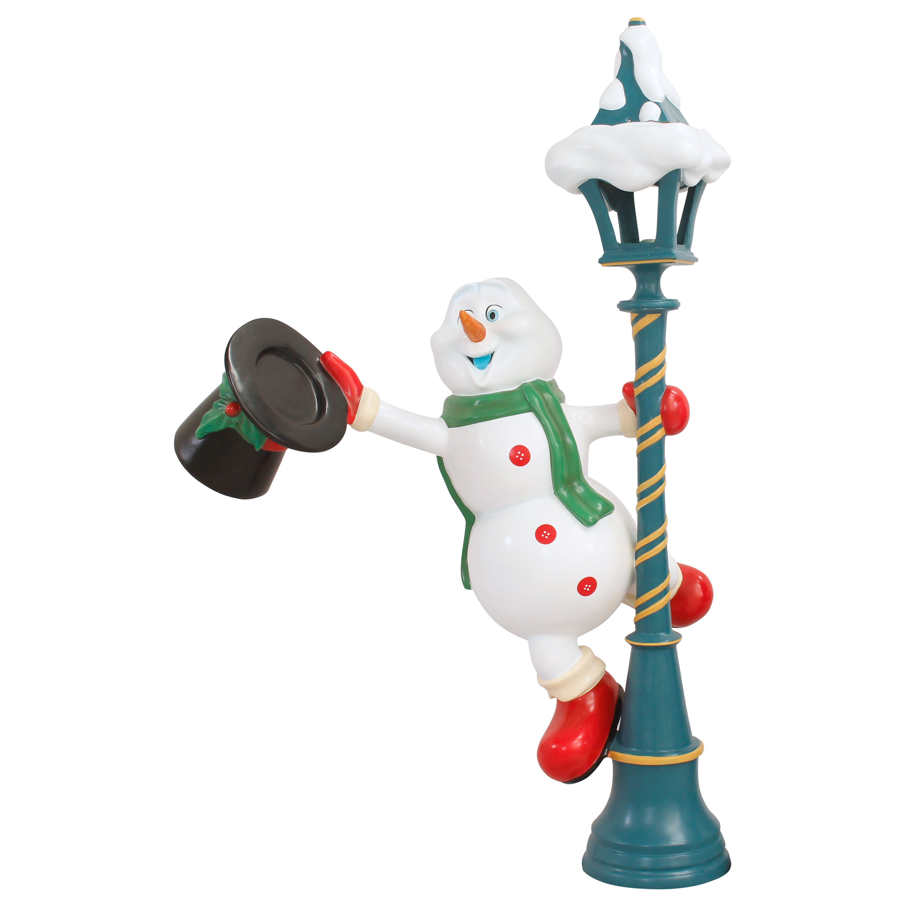 3.5' Snowman on Lamp Post - Outdoor Christmas Yard Decor for Holiday Season - Perfect for Front Porch, Lawn, and Garden Decorations