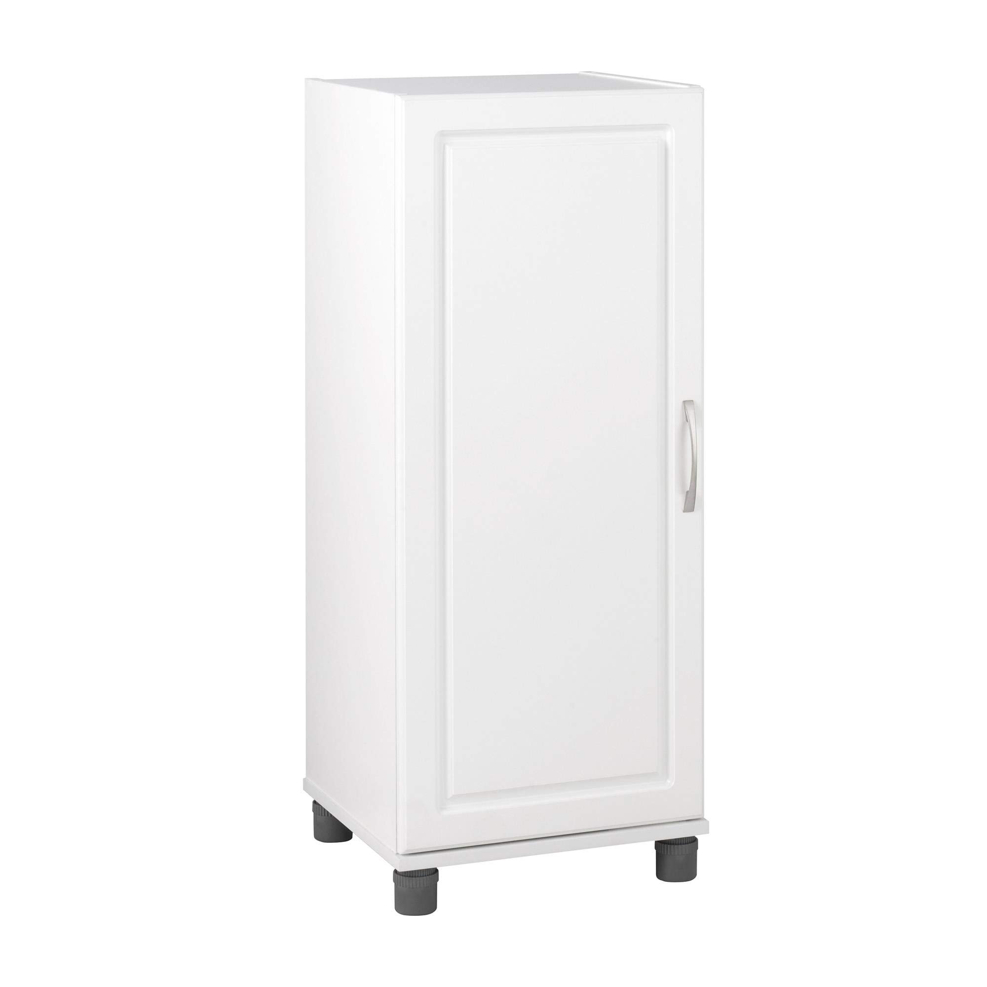 SystemBuild Kendall 16-Inch Stackable Storage Cabinet in White - Perfect for Home, Office, and Garage Organization